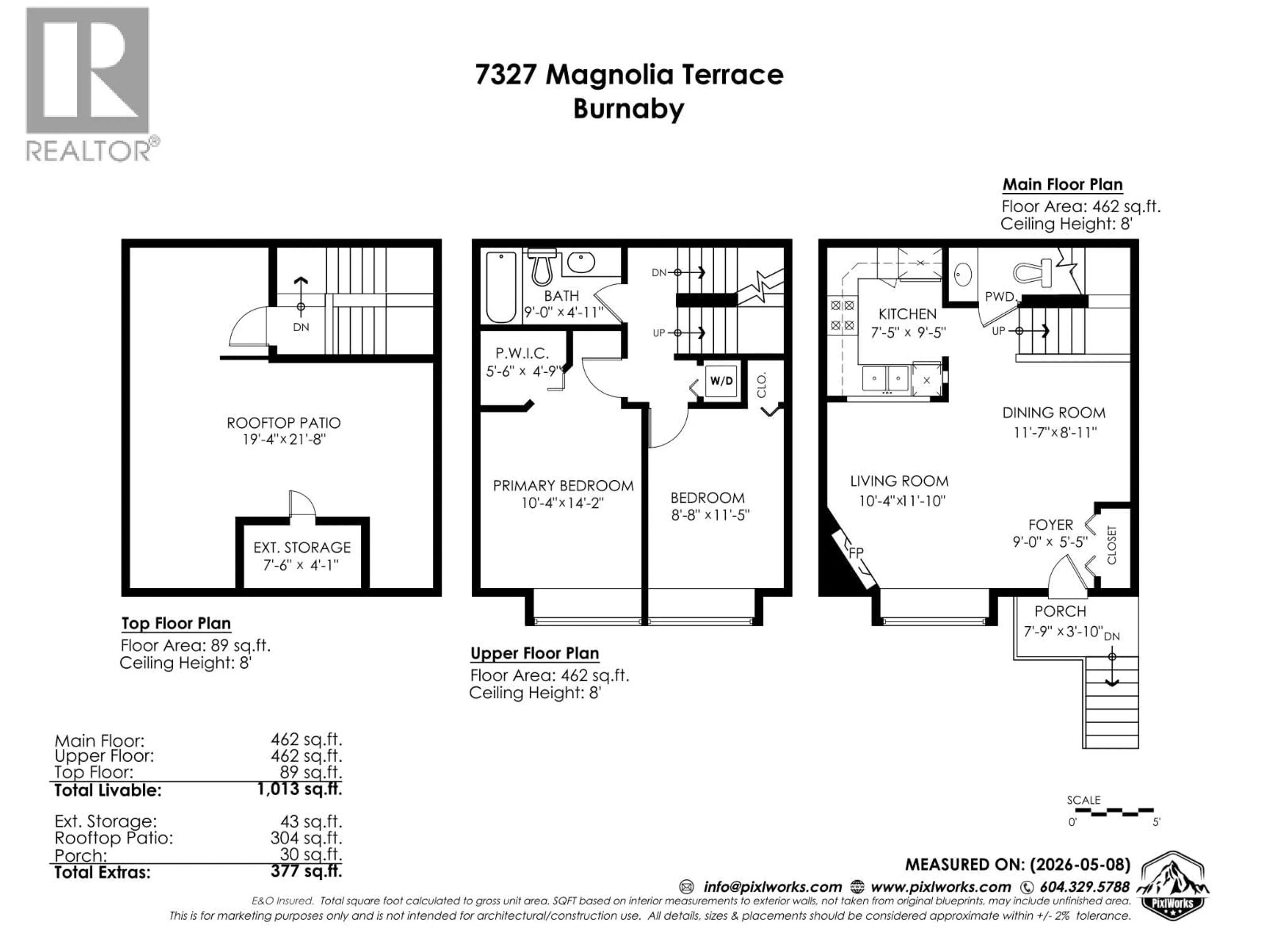 Floor plan for 7327 MAGNOLIA TERRACE, Burnaby British Columbia V5E4M3