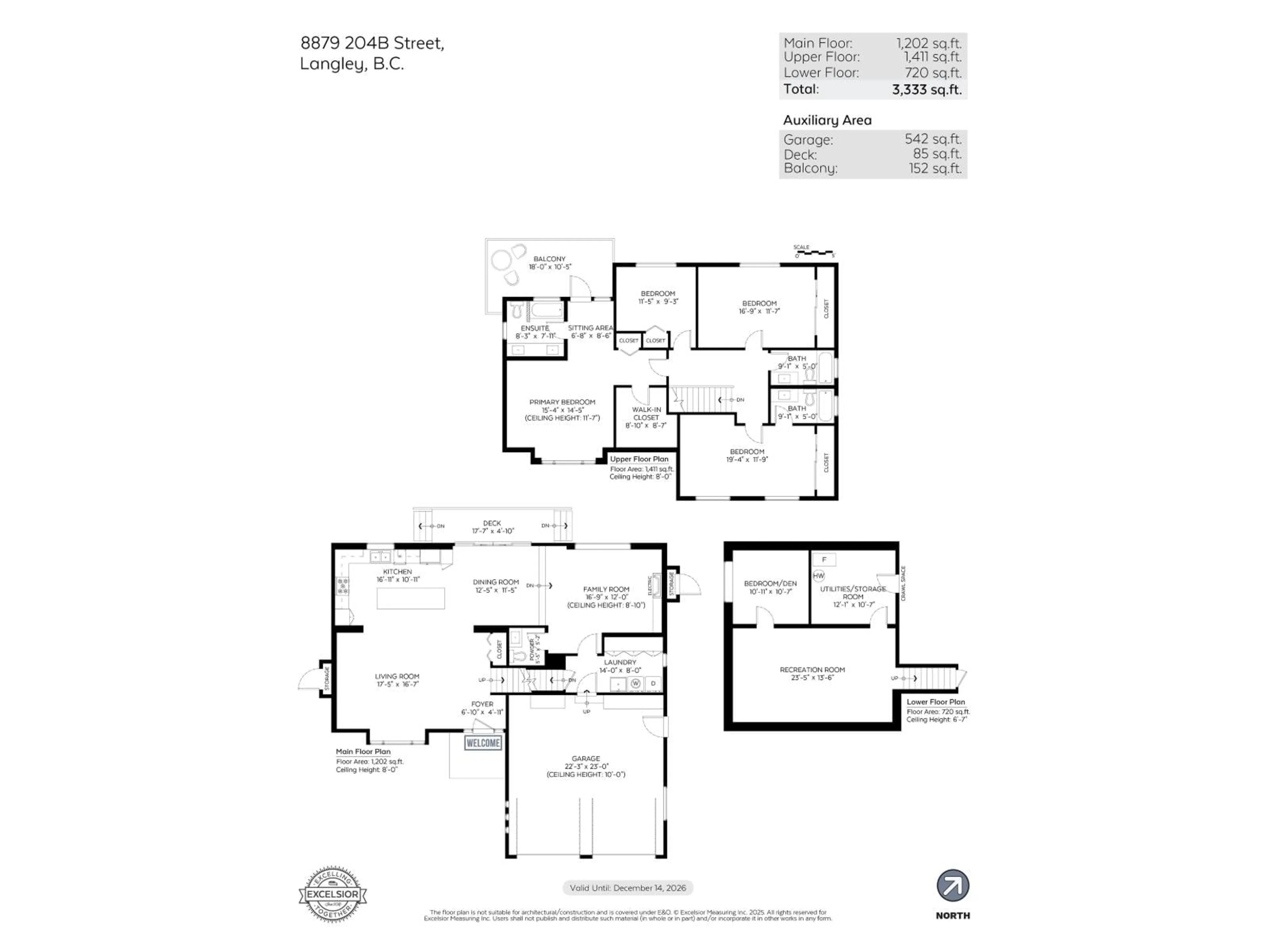 Floor plan for 8879 204B STREET, Langley British Columbia V1M1A1
