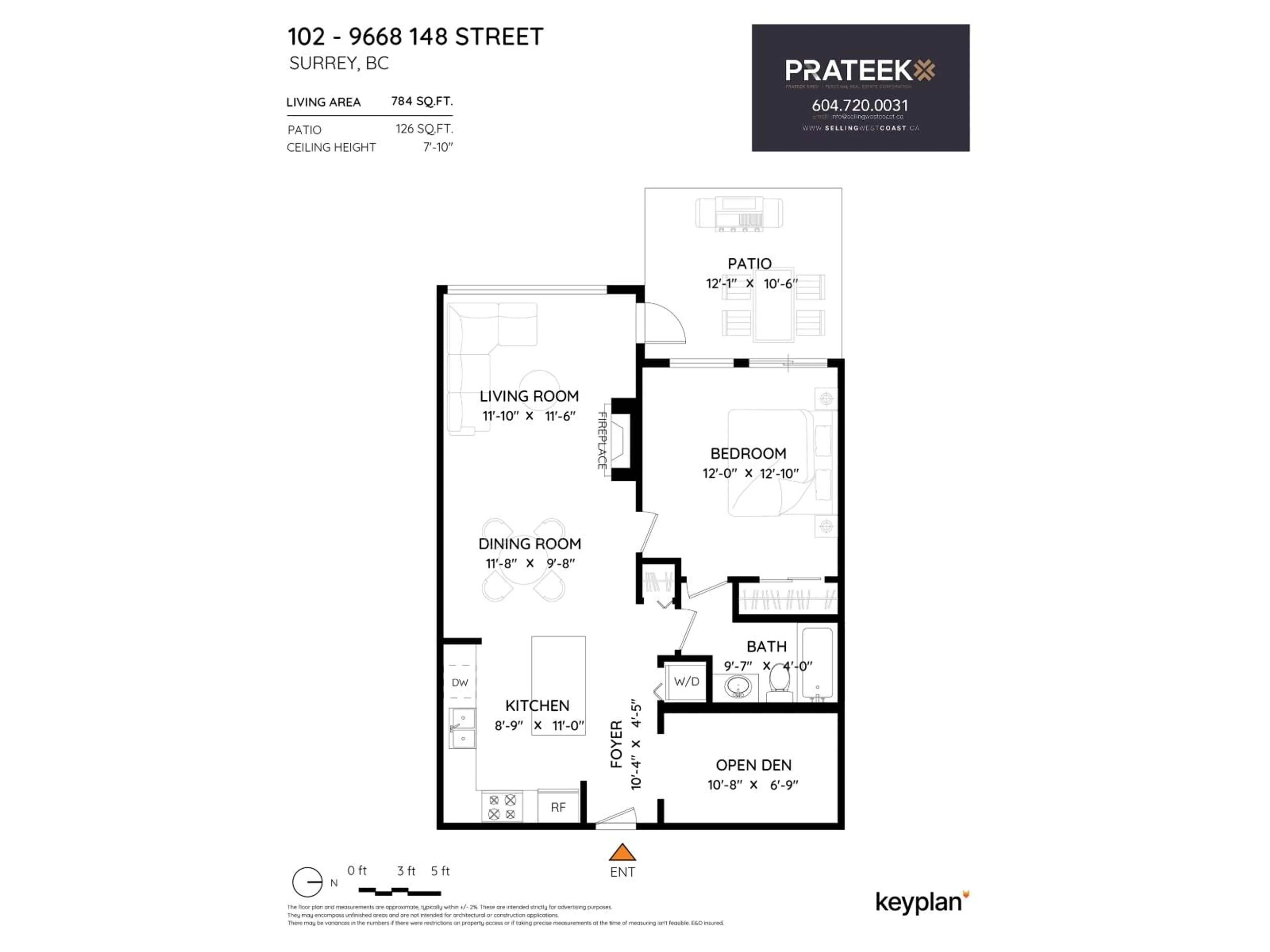 Floor plan for 102 - 9668 148 STREET, Surrey British Columbia V3R0W2