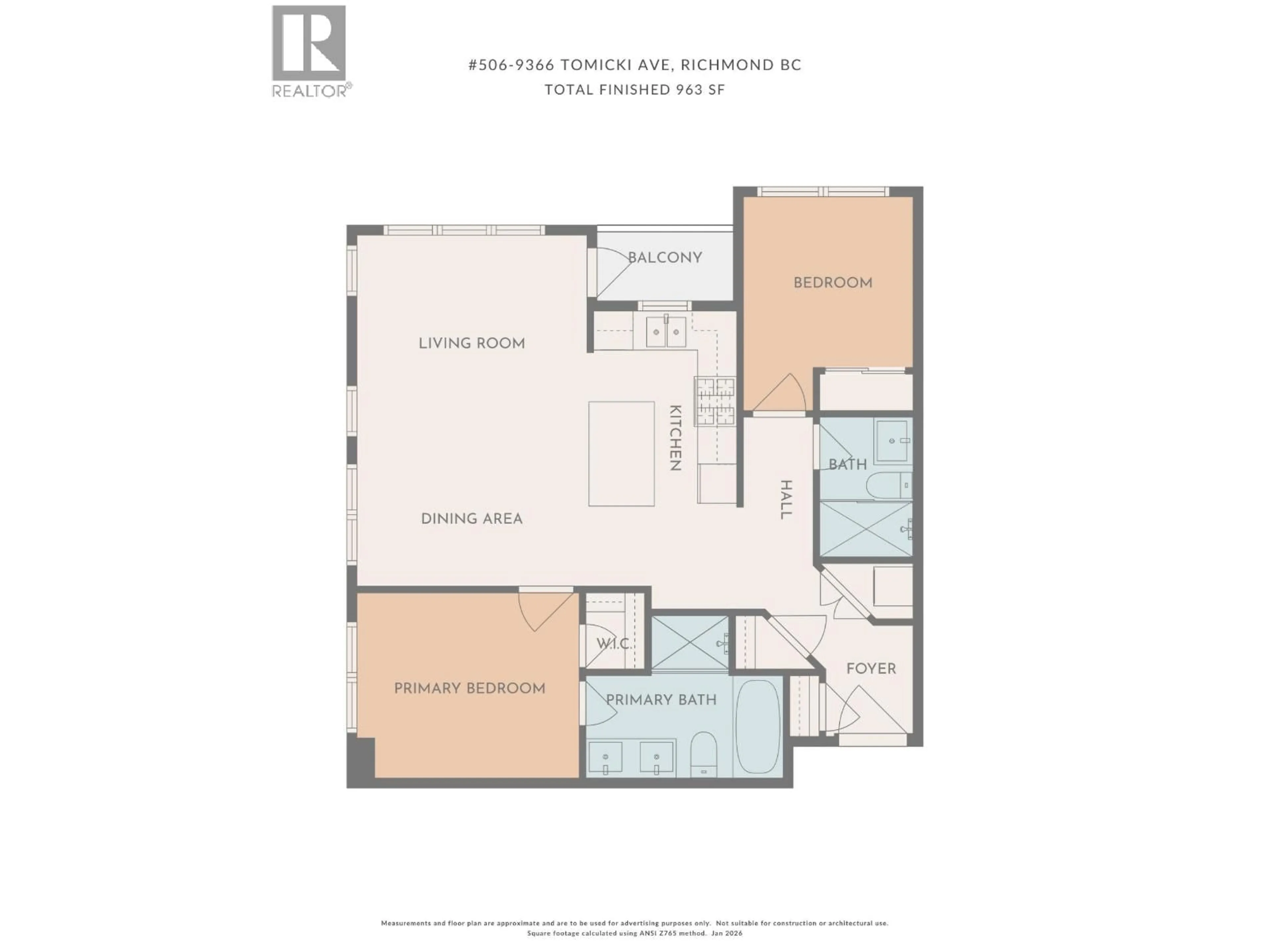 Floor plan for 506 - 9366 TOMICKI AVENUE, Richmond British Columbia V6X0N9