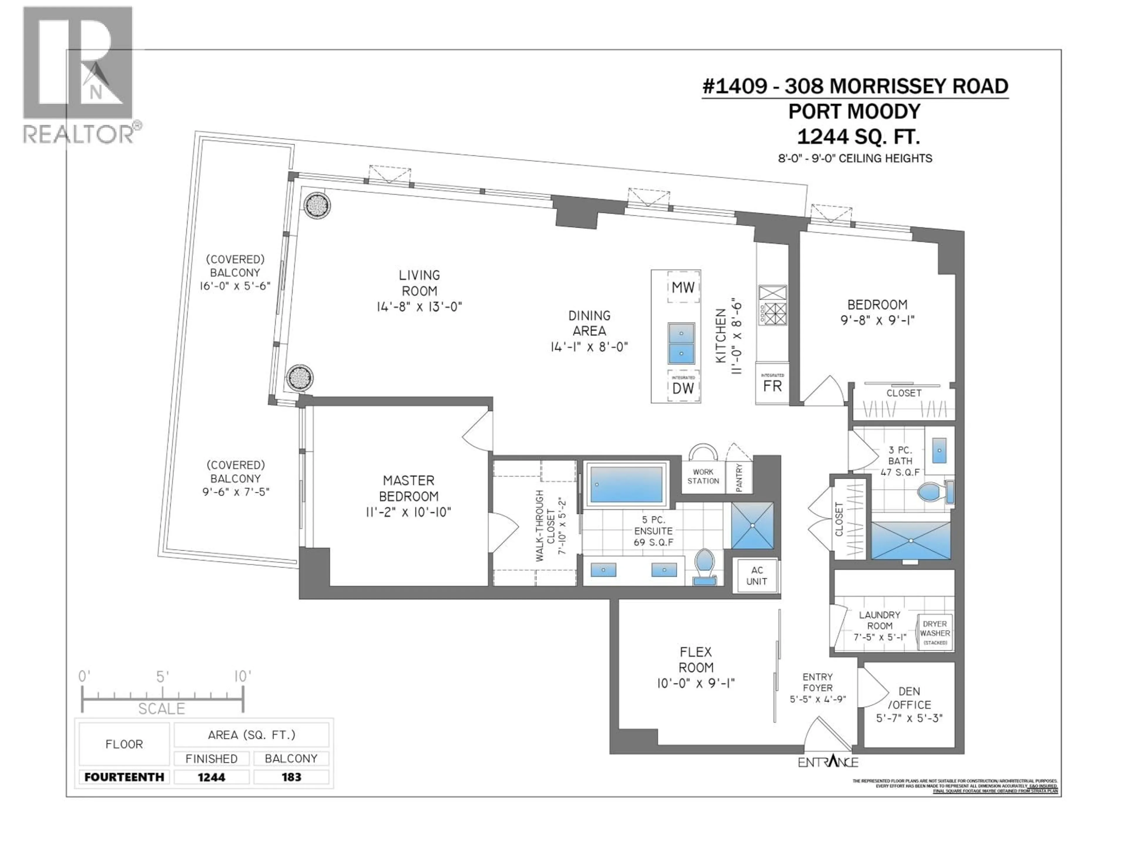 Floor plan for 1409 - 308 MORRISSEY ROAD, Port Moody British Columbia V3H0M3
