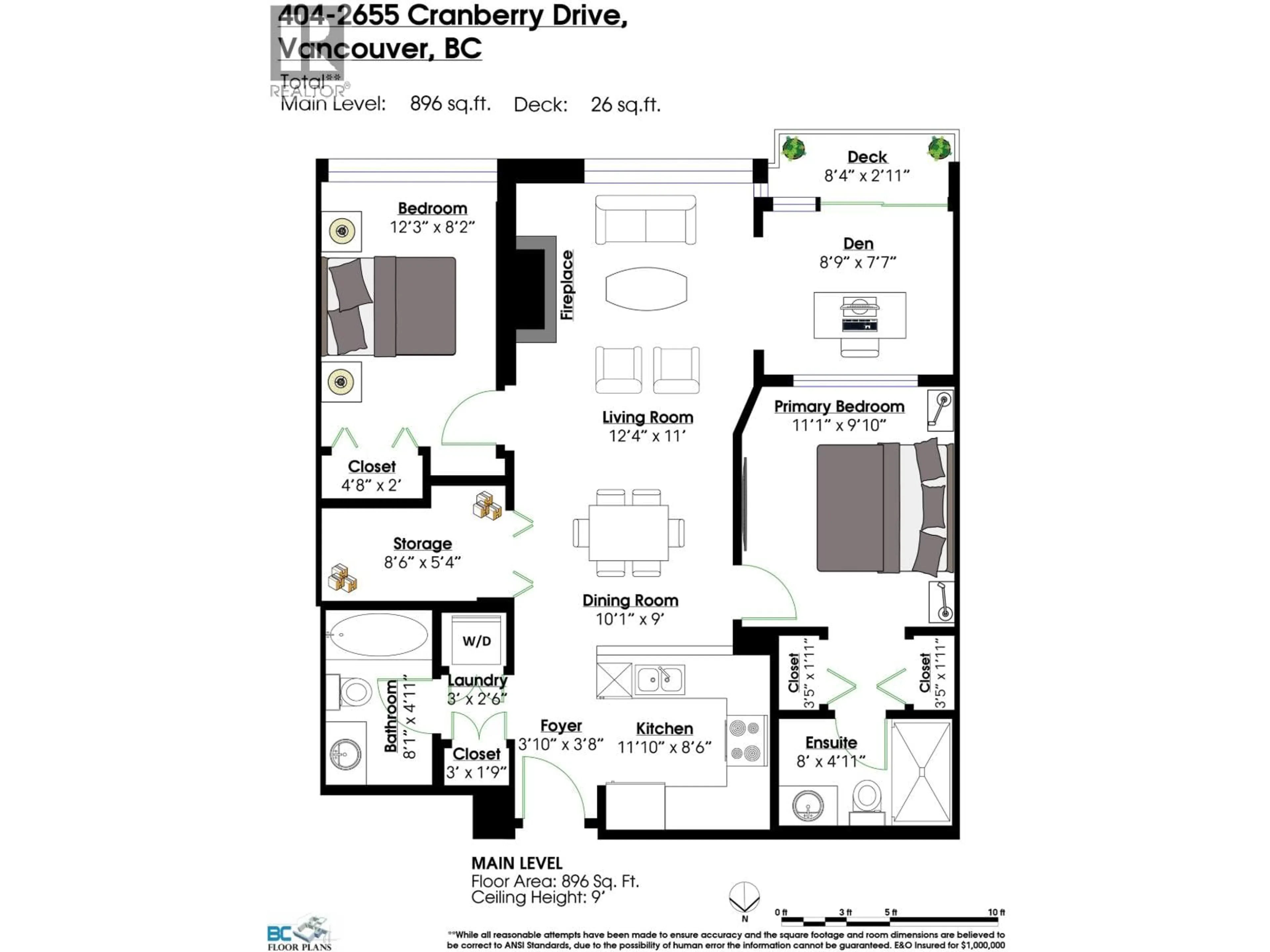 Floor plan for 404 - 2655 CRANBERRY DRIVE, Vancouver British Columbia V6K4V5