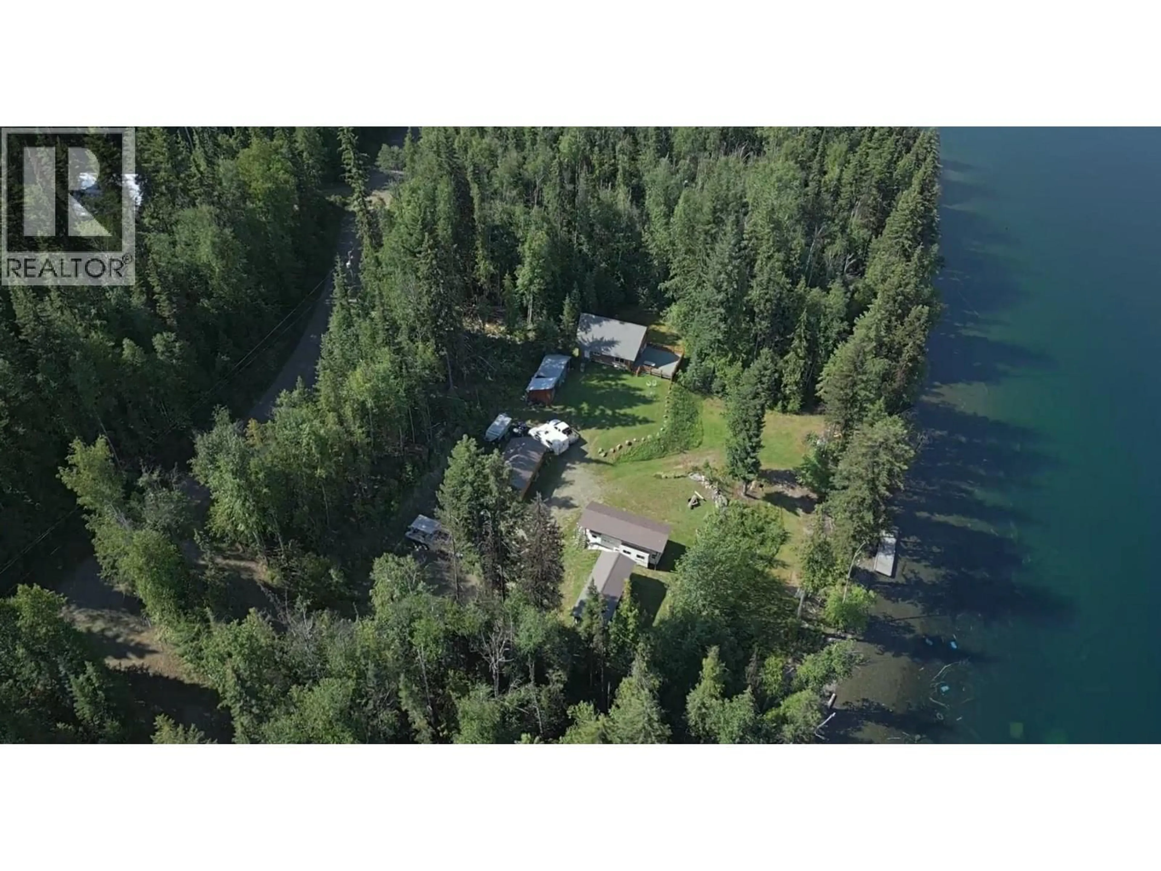 A pic from outside/outdoor area/front of a property/back of a property/a pic from drone, water/lake/river/ocean view for 6725 MILLAR ROAD, Horsefly British Columbia V0L1L0