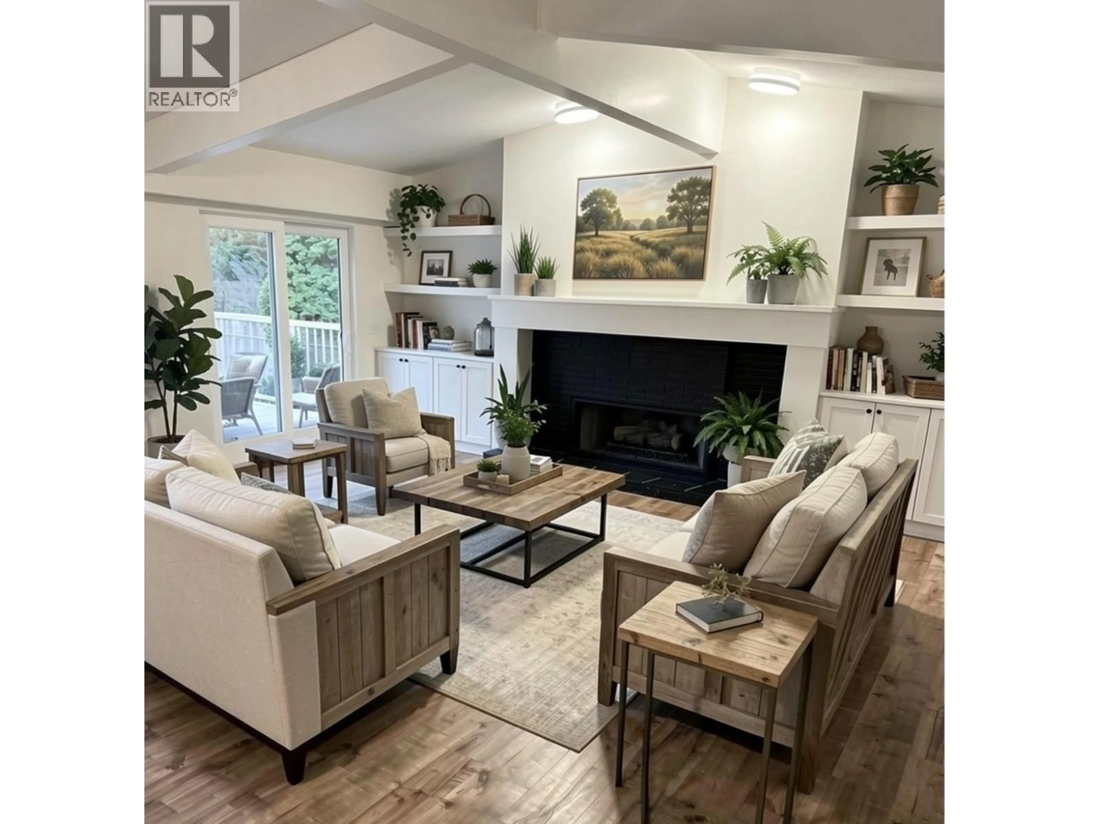 Living room with furniture, wood/laminate floor for 1493 54 STREET, Delta British Columbia V4M3H6