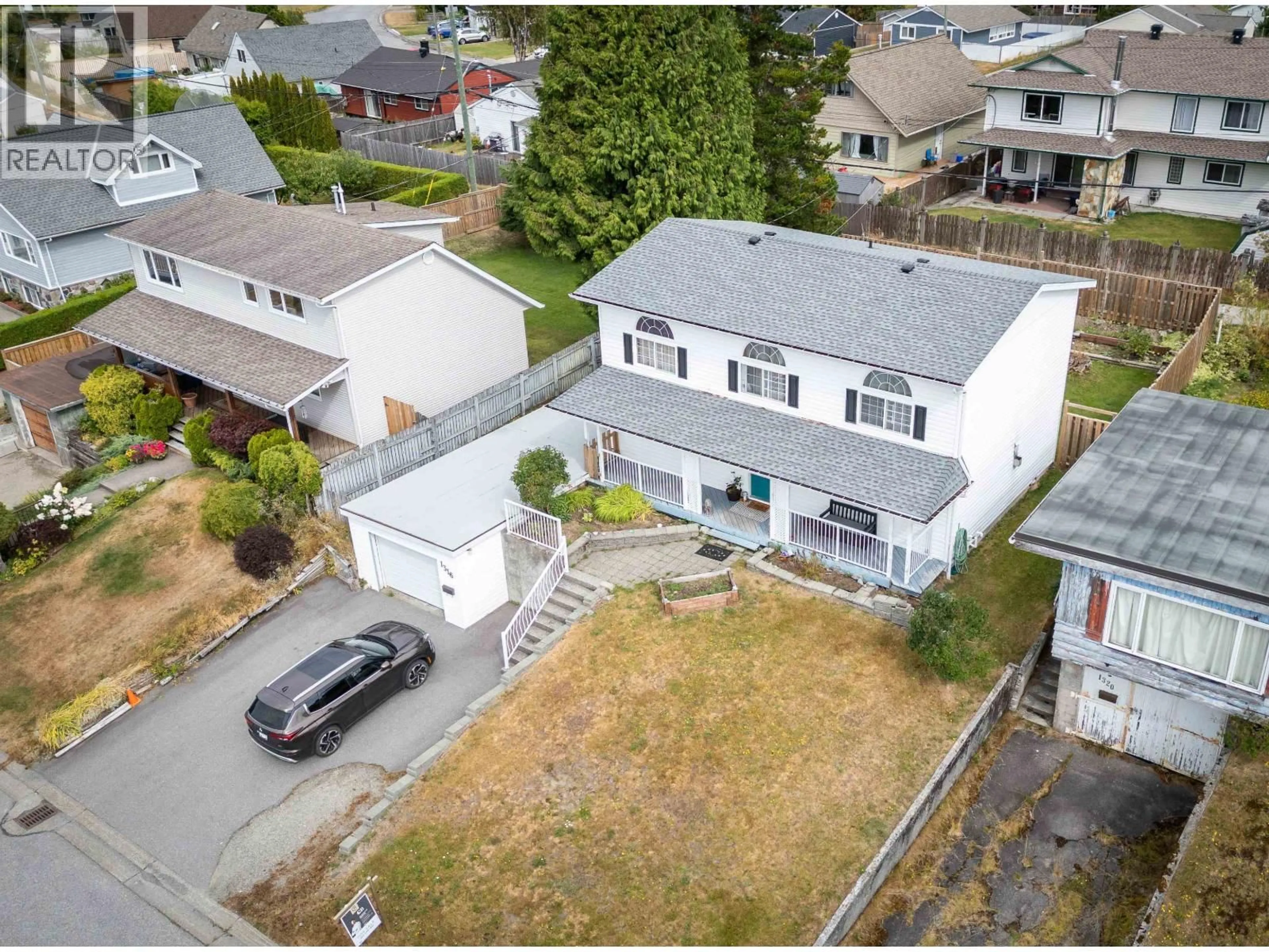 A pic from outside/outdoor area/front of a property/back of a property/a pic from drone, street for 1316 ALBATROSS AVENUE, Kitimat British Columbia V8C1P8
