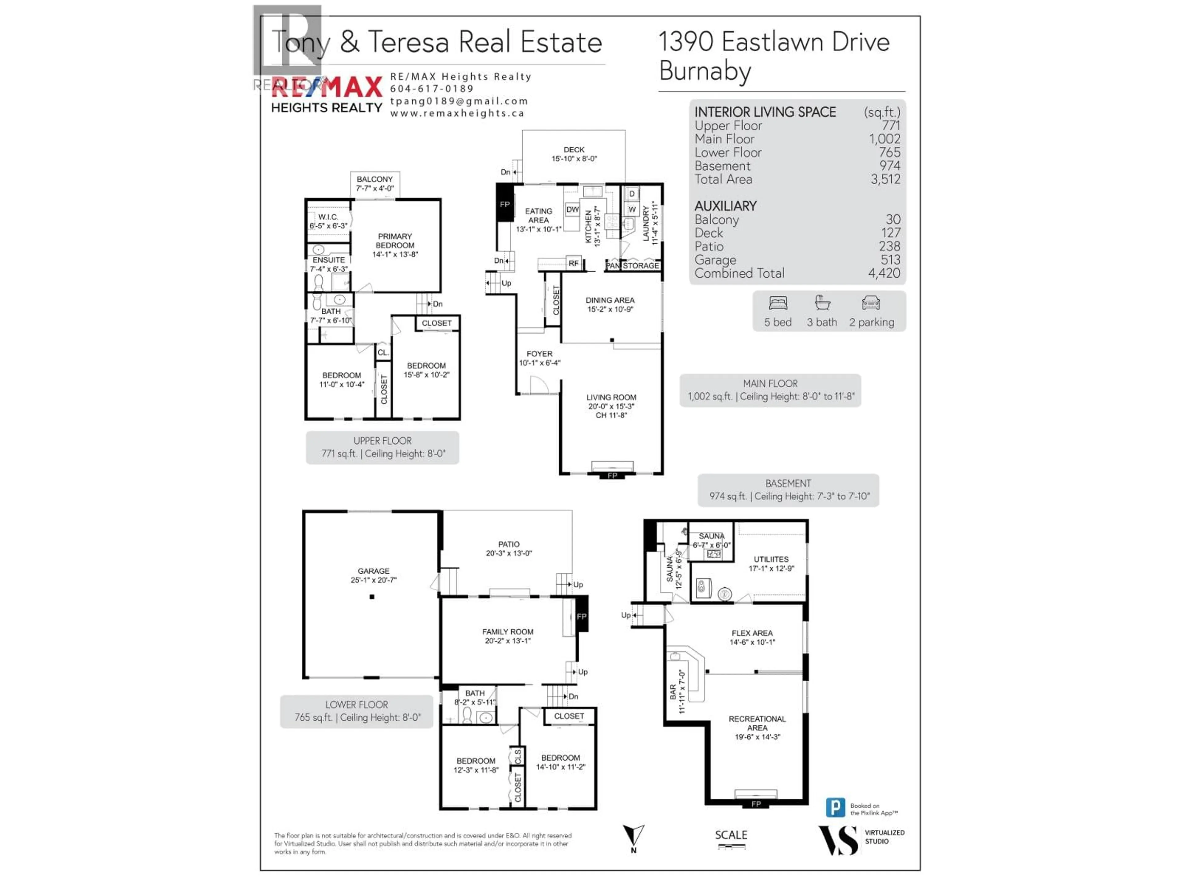 Floor plan for 1390 EASTLAWN DRIVE, Burnaby British Columbia V5B3H2