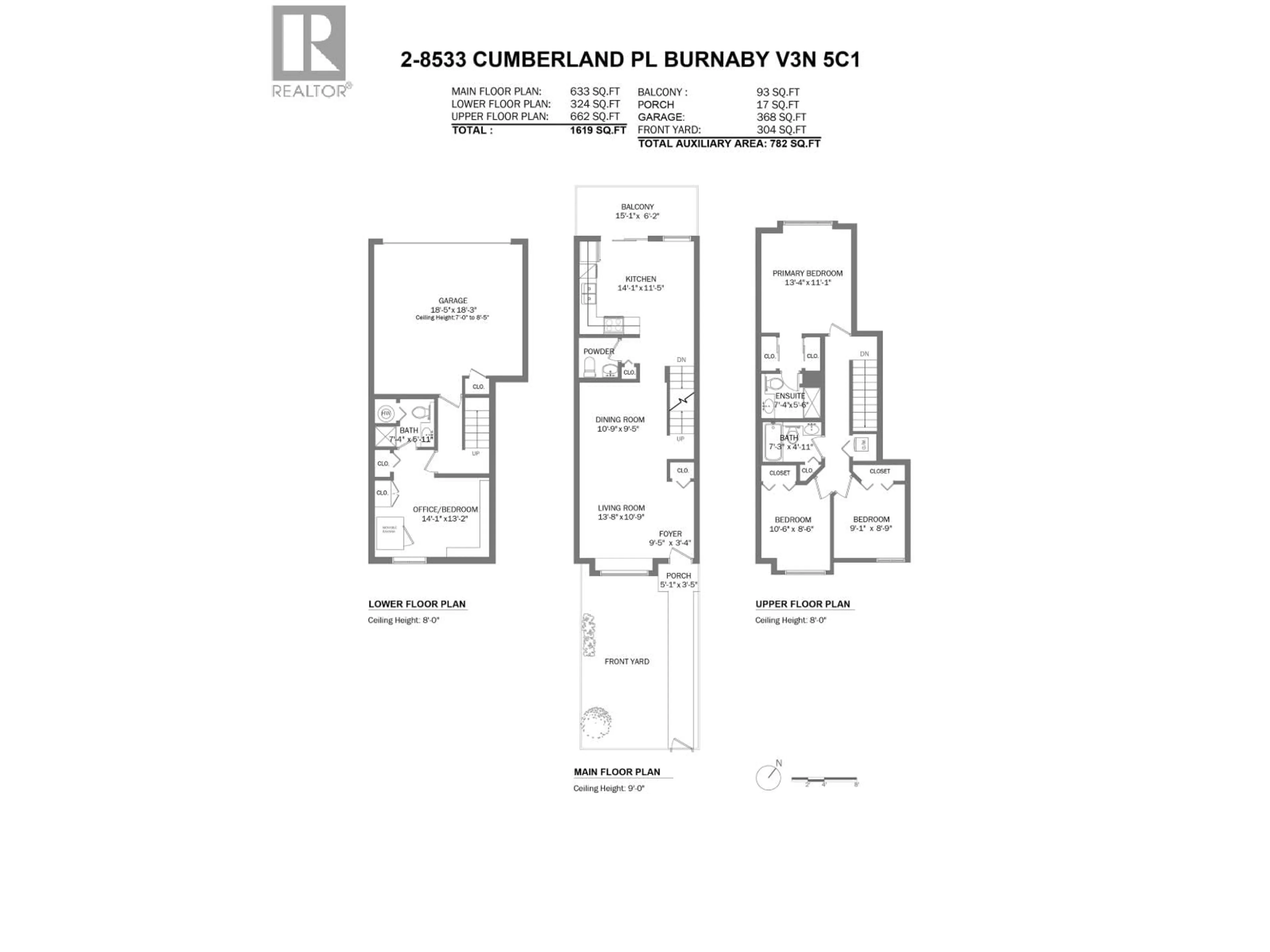 Floor plan for 2 - 8533 CUMBERLAND PLACE, Burnaby British Columbia V3N5C1