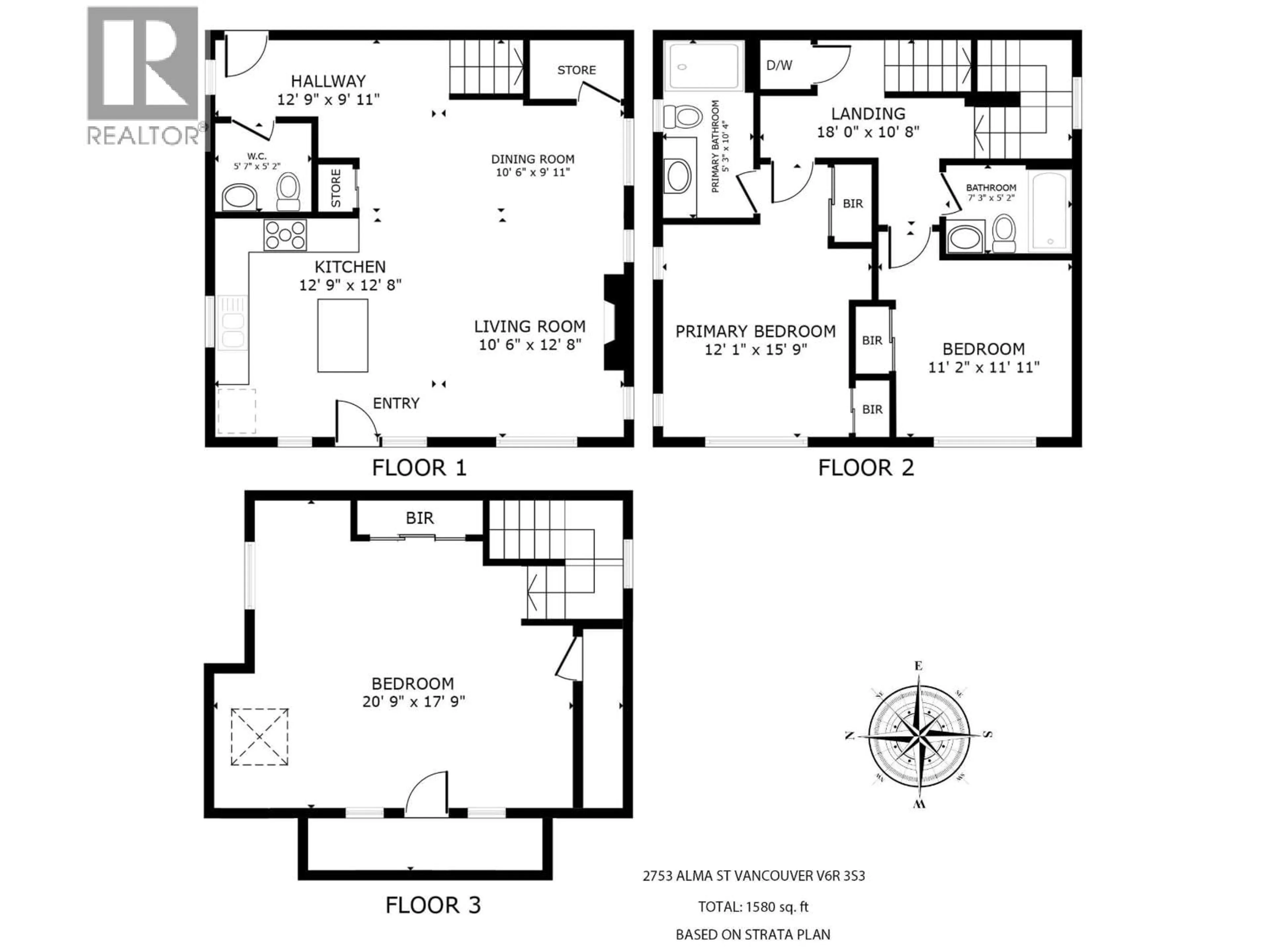 Floor plan for 2753 ALMA STREET, Vancouver British Columbia V6R3S3