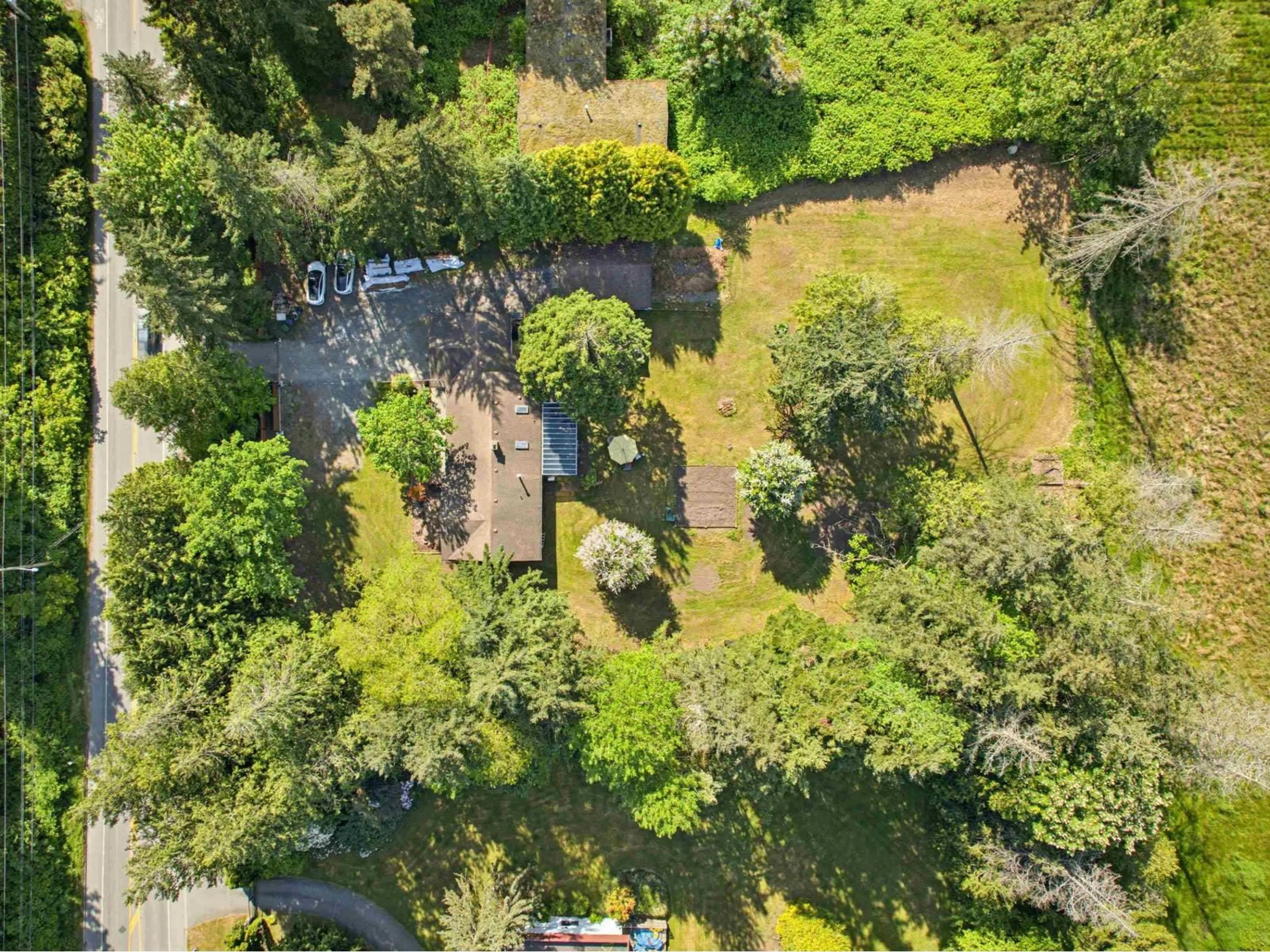A pic from outside/outdoor area/front of a property/back of a property/a pic from drone, forest/trees view for 17495 24 AVENUE, Surrey British Columbia V3Z0A3