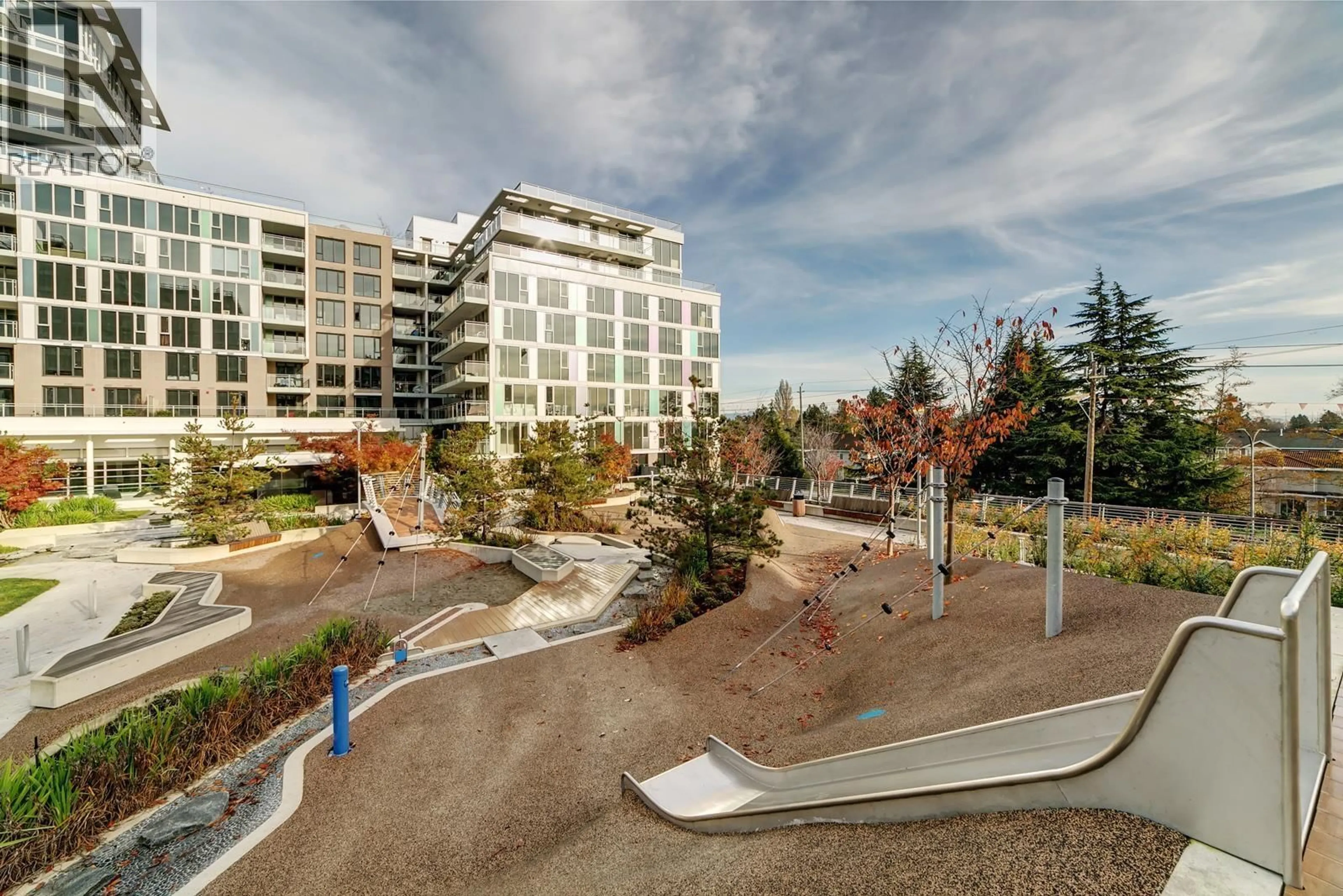 A pic from outside/outdoor area/front of a property/back of a property/a pic from drone, city buildings view from balcony for 616 - 8988 PATTERSON ROAD, Richmond British Columbia V6X0R2