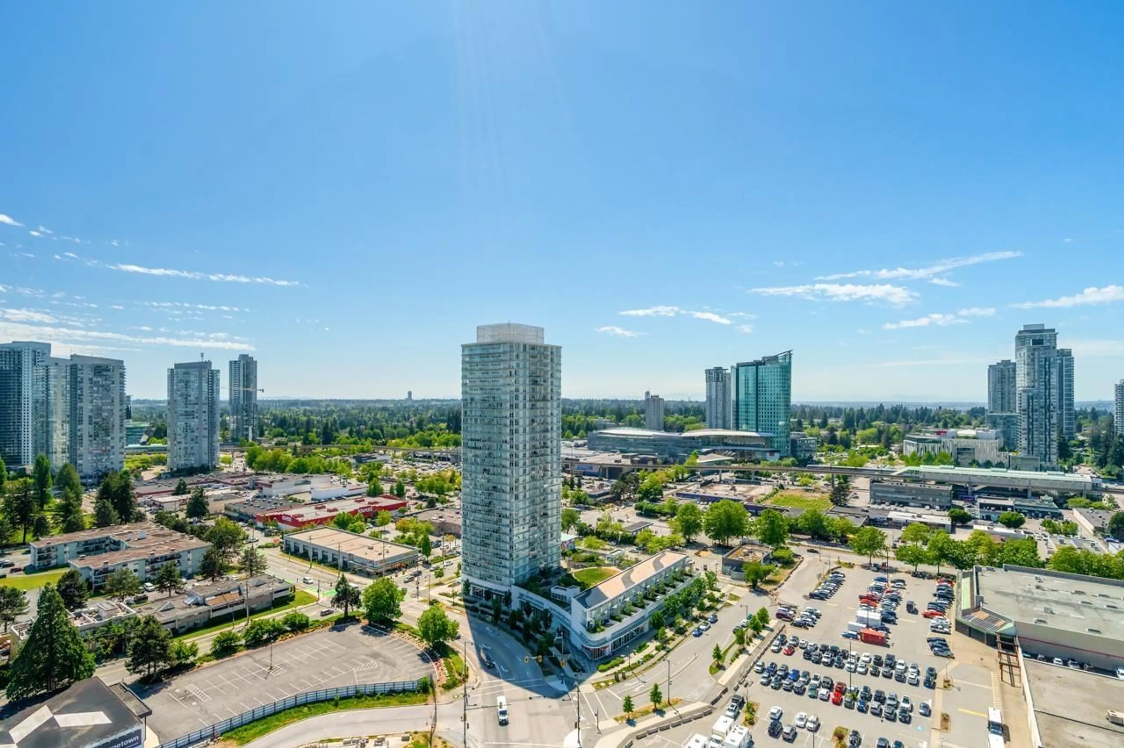 A pic from outside/outdoor area/front of a property/back of a property/a pic from drone, city buildings view from balcony for 2212 - 13738 CENTRAL AVENUE, Surrey British Columbia V3T4H2