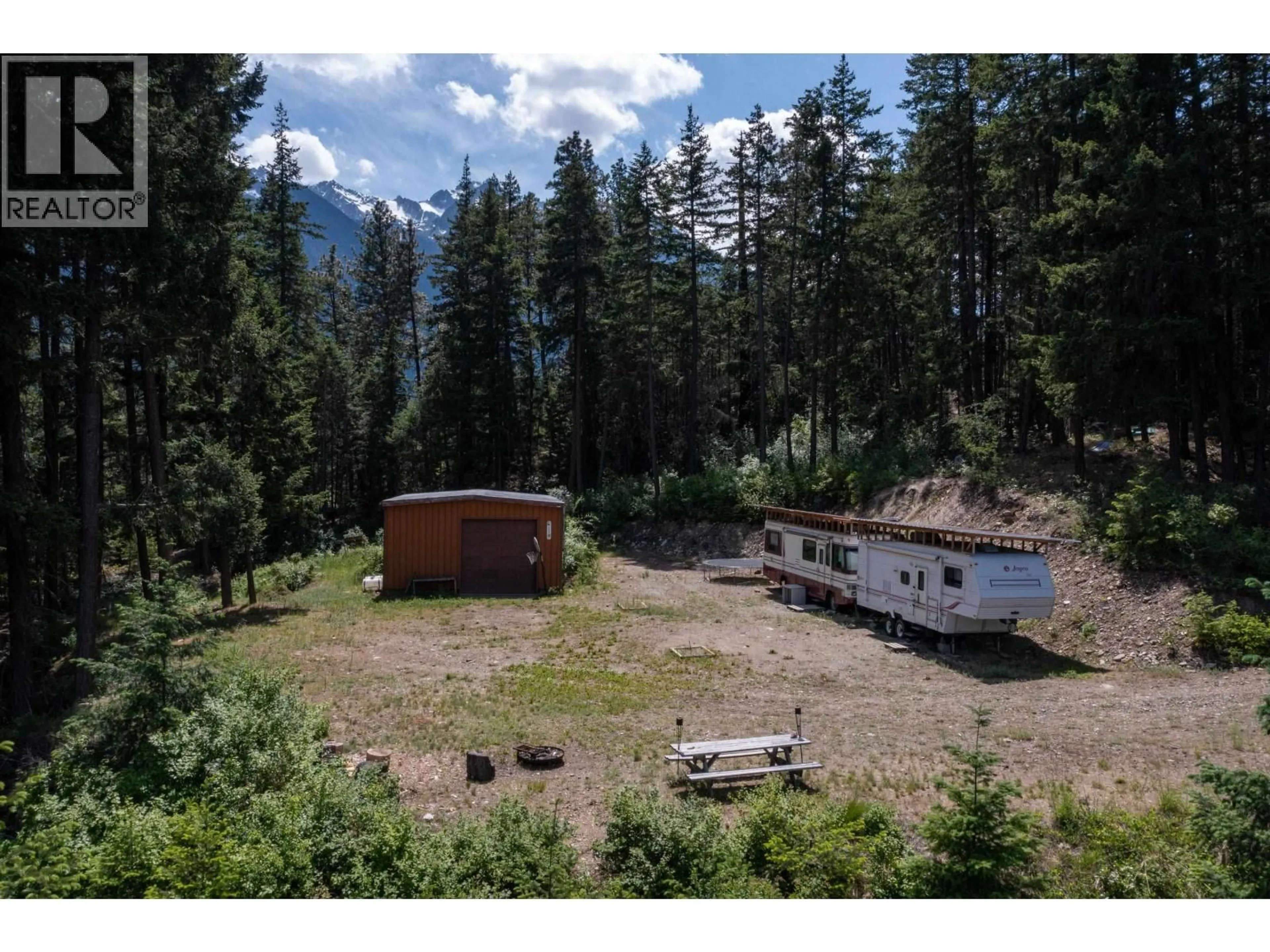 A pic from outside/outdoor area/front of a property/back of a property/a pic from drone, forest/trees view for 9840 ANDERSON PLACE, Pemberton British Columbia V0N1L0