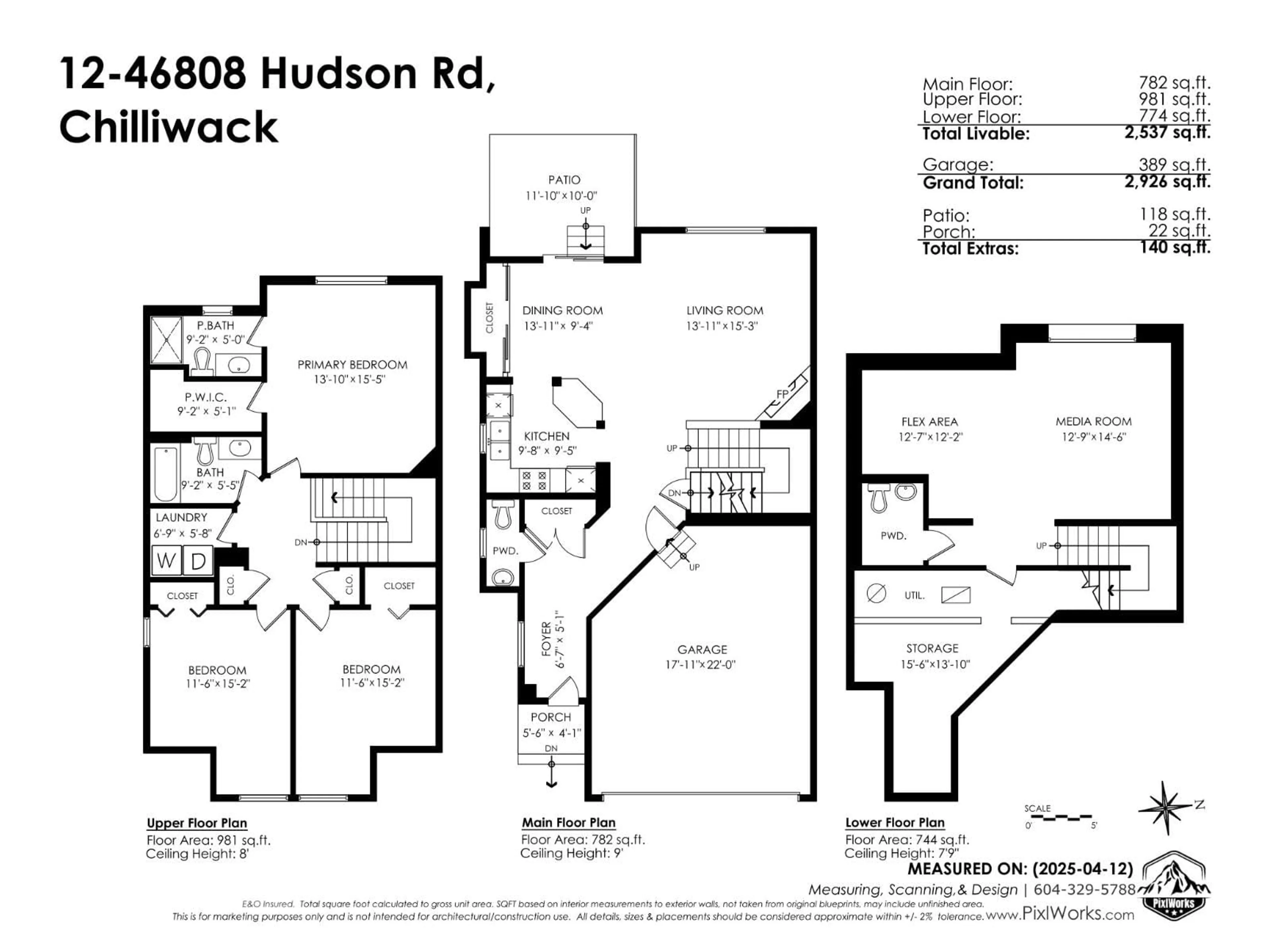 Floor plan for 12 - 46808 HUDSON ROAD, Chilliwack British Columbia V2R0L4