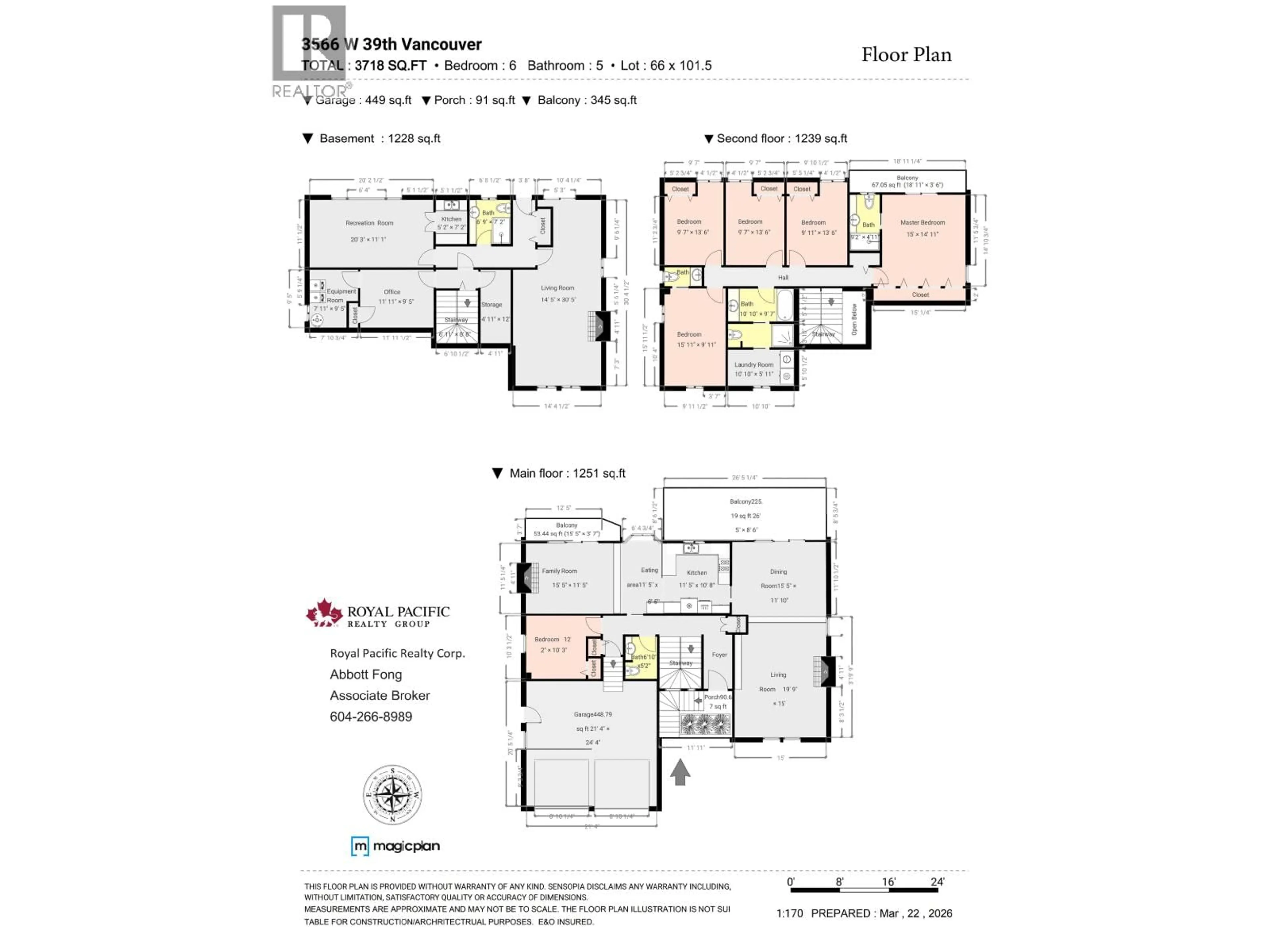 Floor plan for 3566 39TH AVENUE, Vancouver British Columbia V6N3A5