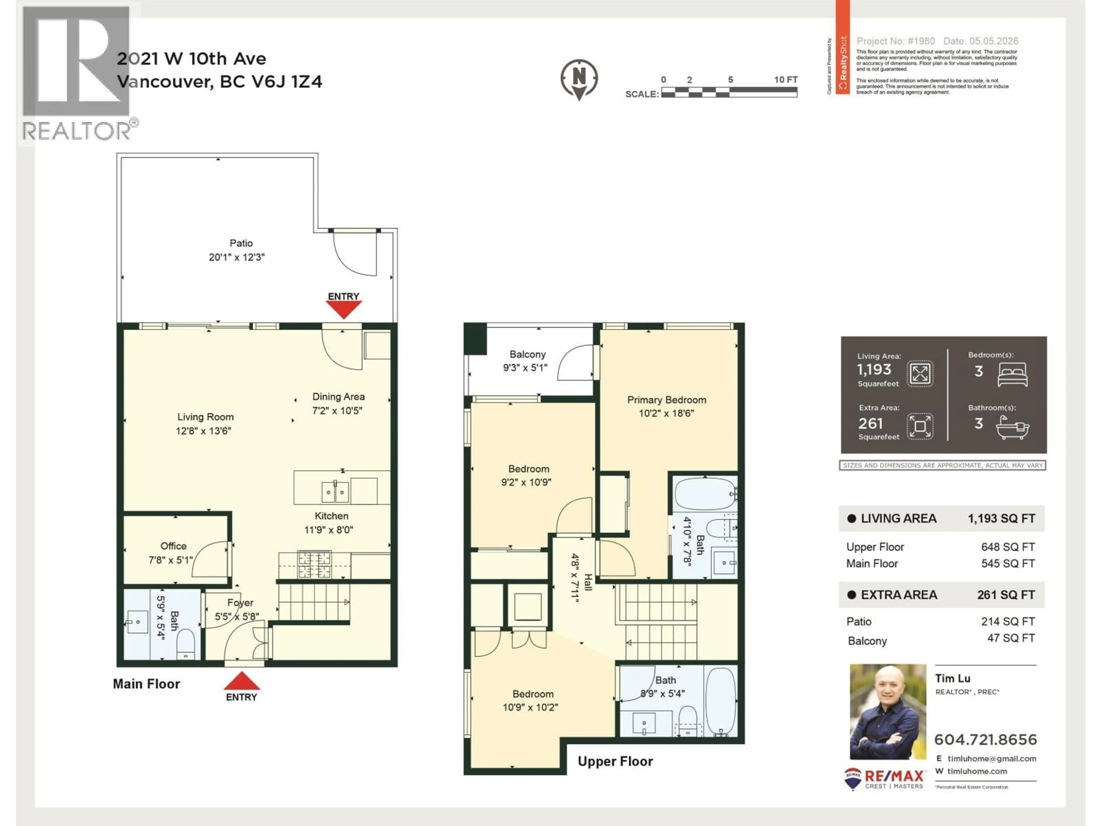 Floor plan for 2021 10TH AVENUE, Vancouver British Columbia V6J0H1