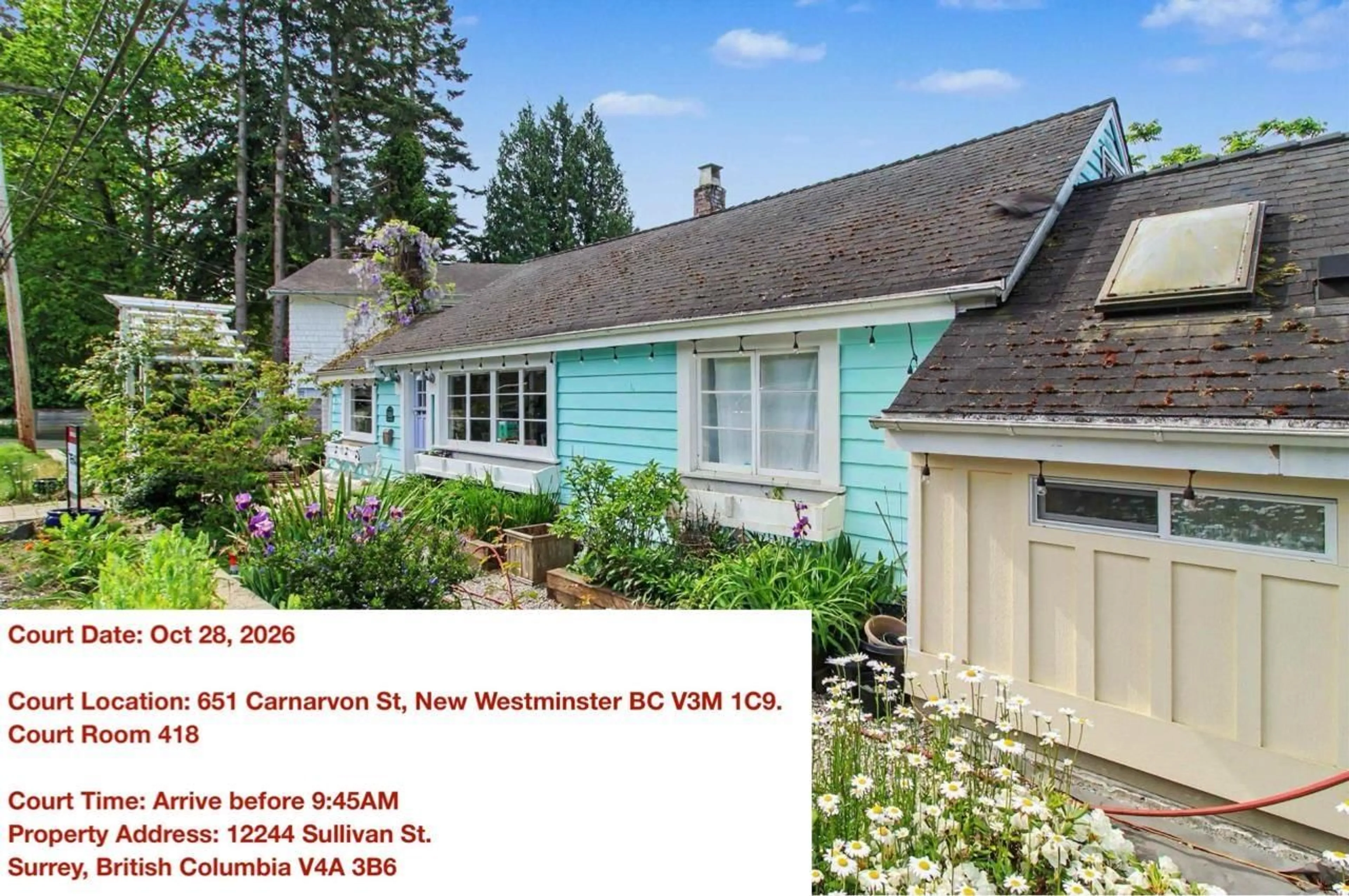 Home with vinyl exterior material, street for 12244 SULLIVAN STREET, Surrey British Columbia V4A3B6