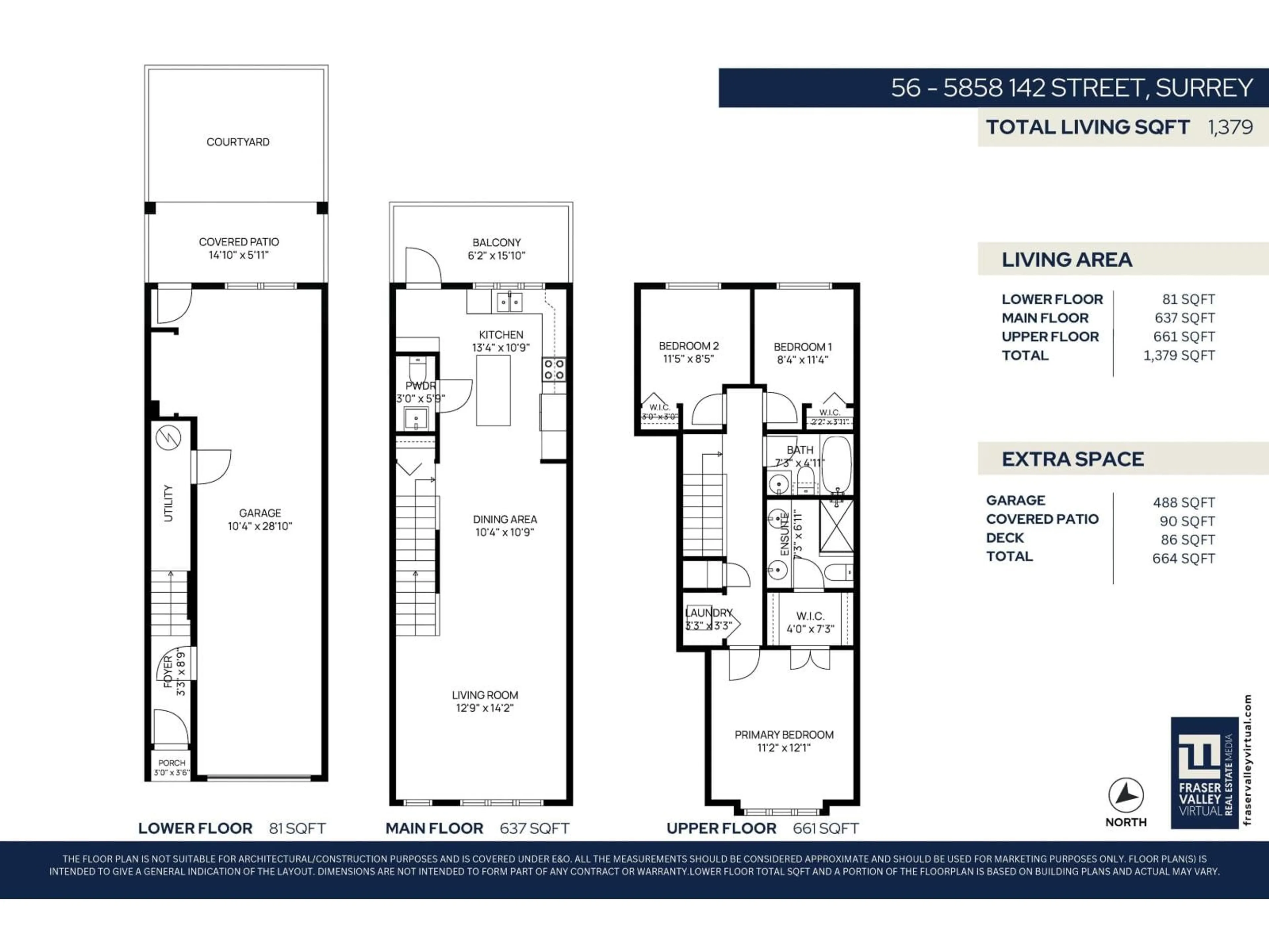 Floor plan for 56 - 5858 142 STREET, Surrey British Columbia V3X0H2
