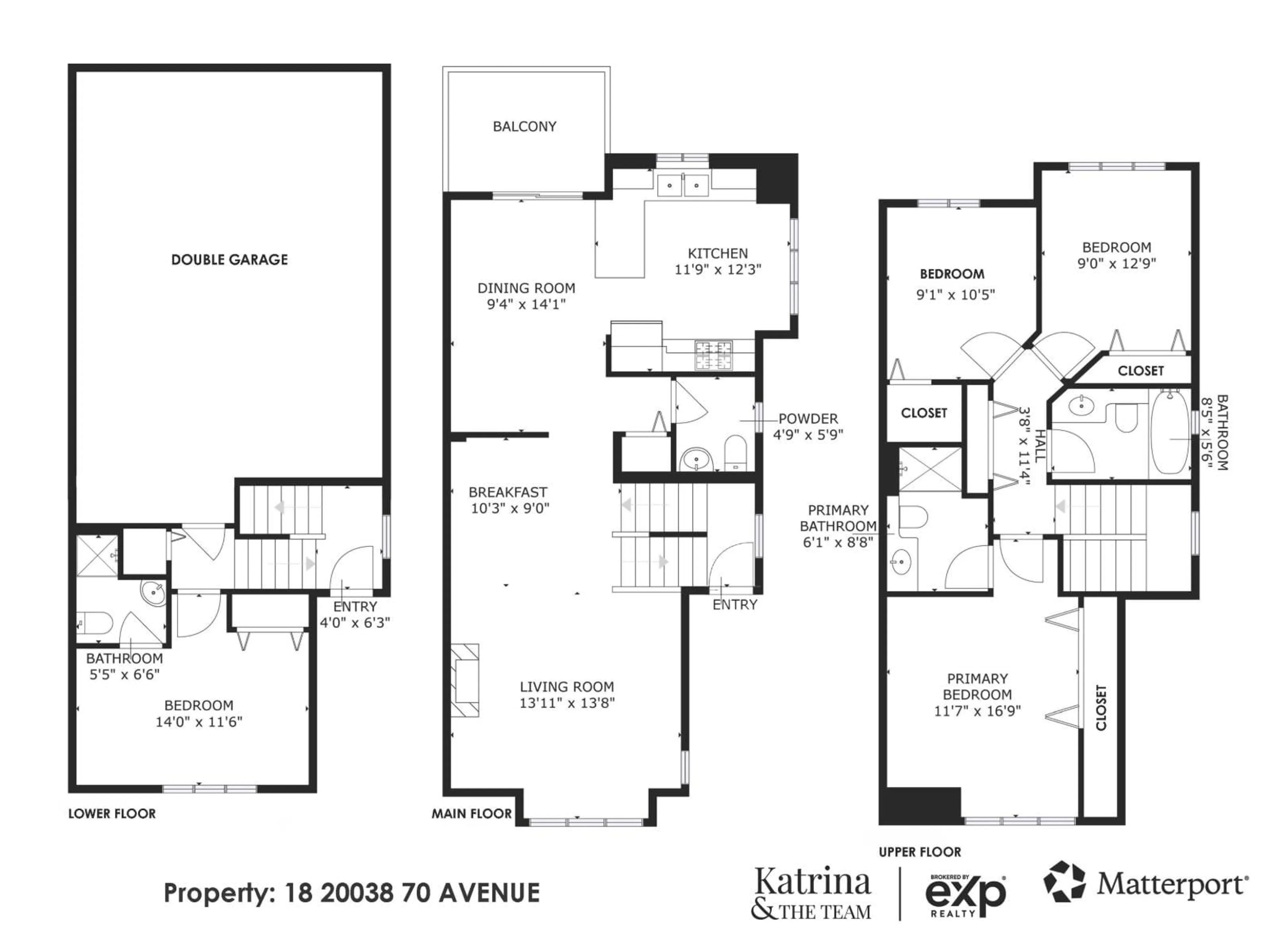 Floor plan for 18 - 20038 70 AVENUE, Langley British Columbia V2Y0B4