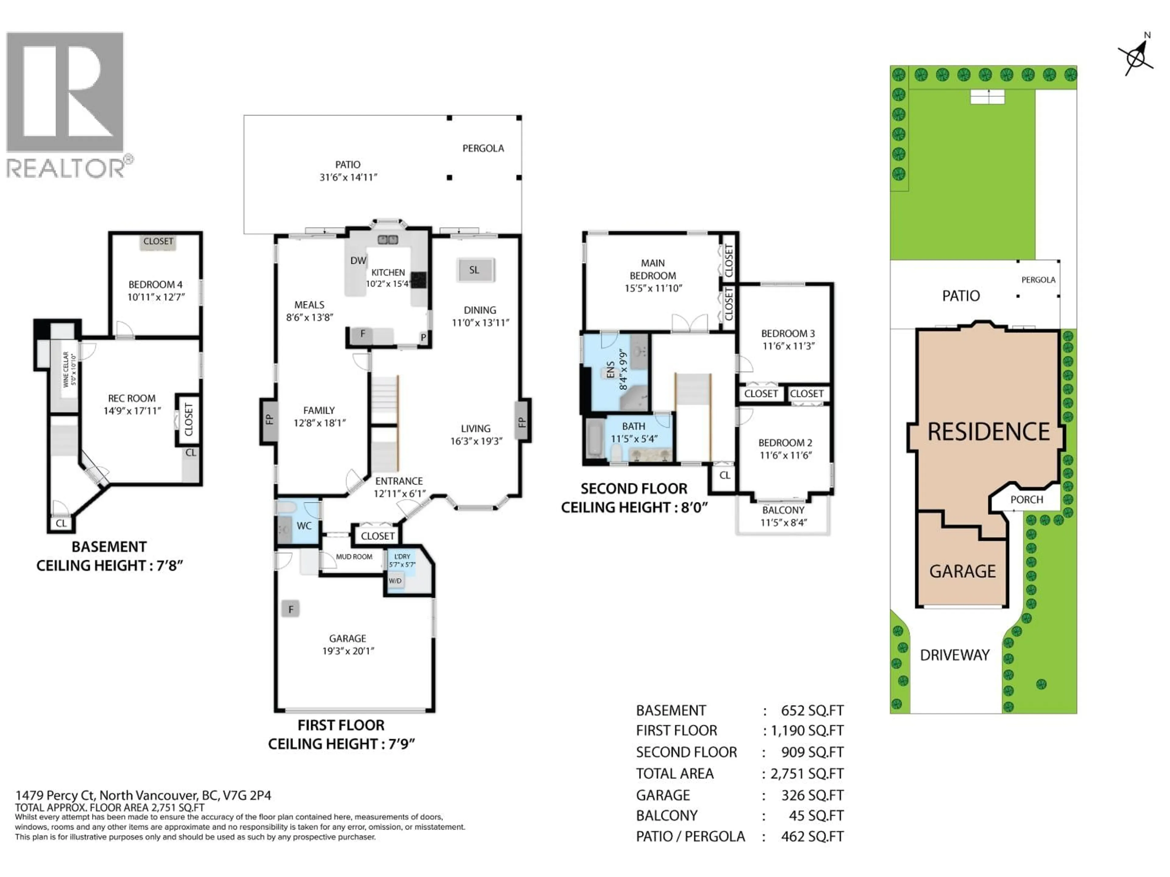 Floor plan for 1479 PERCY COURT, North Vancouver British Columbia V7G2P4