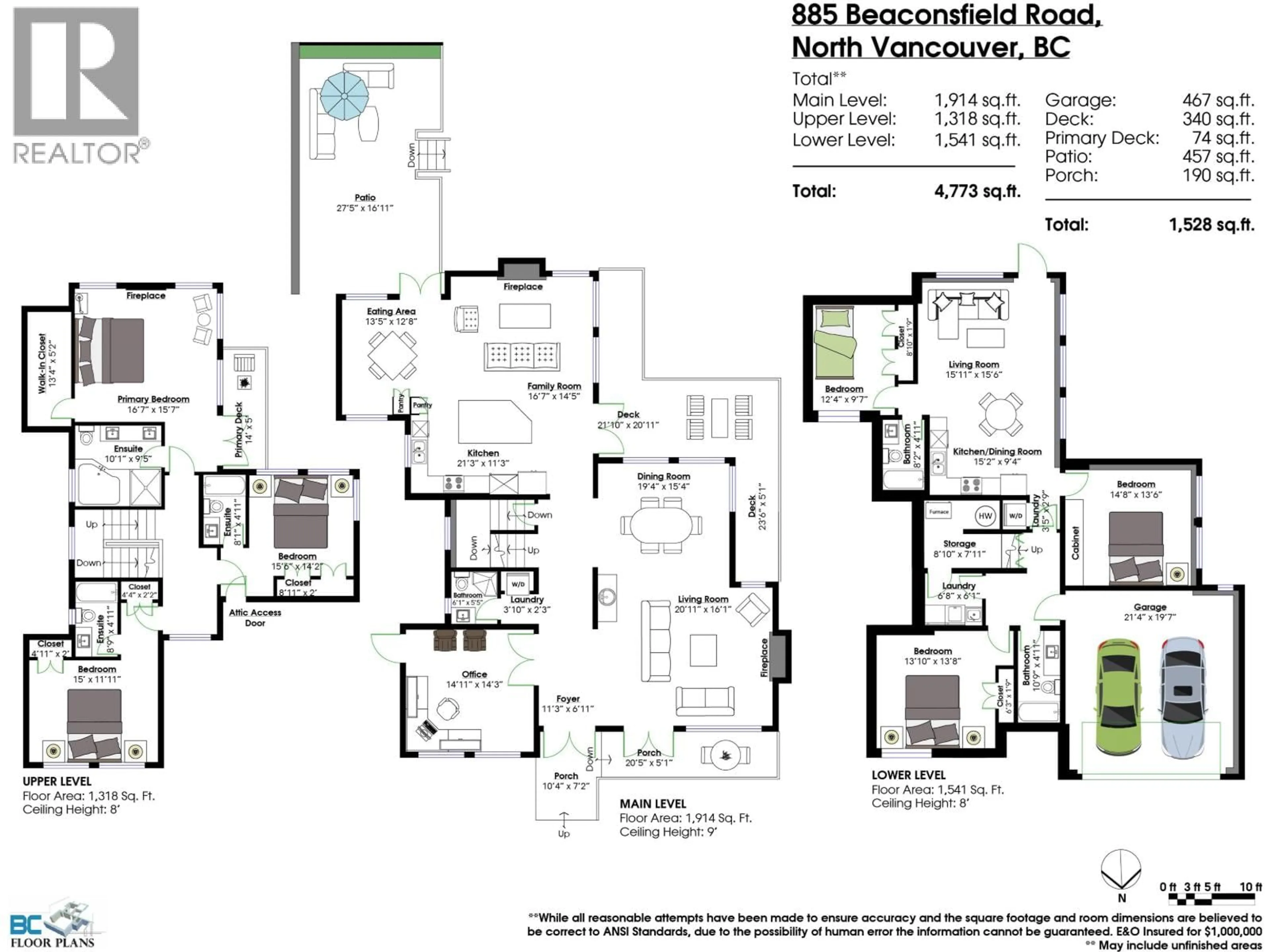 Floor plan for 885 BEACONSFIELD ROAD, North Vancouver British Columbia V7R1S7
