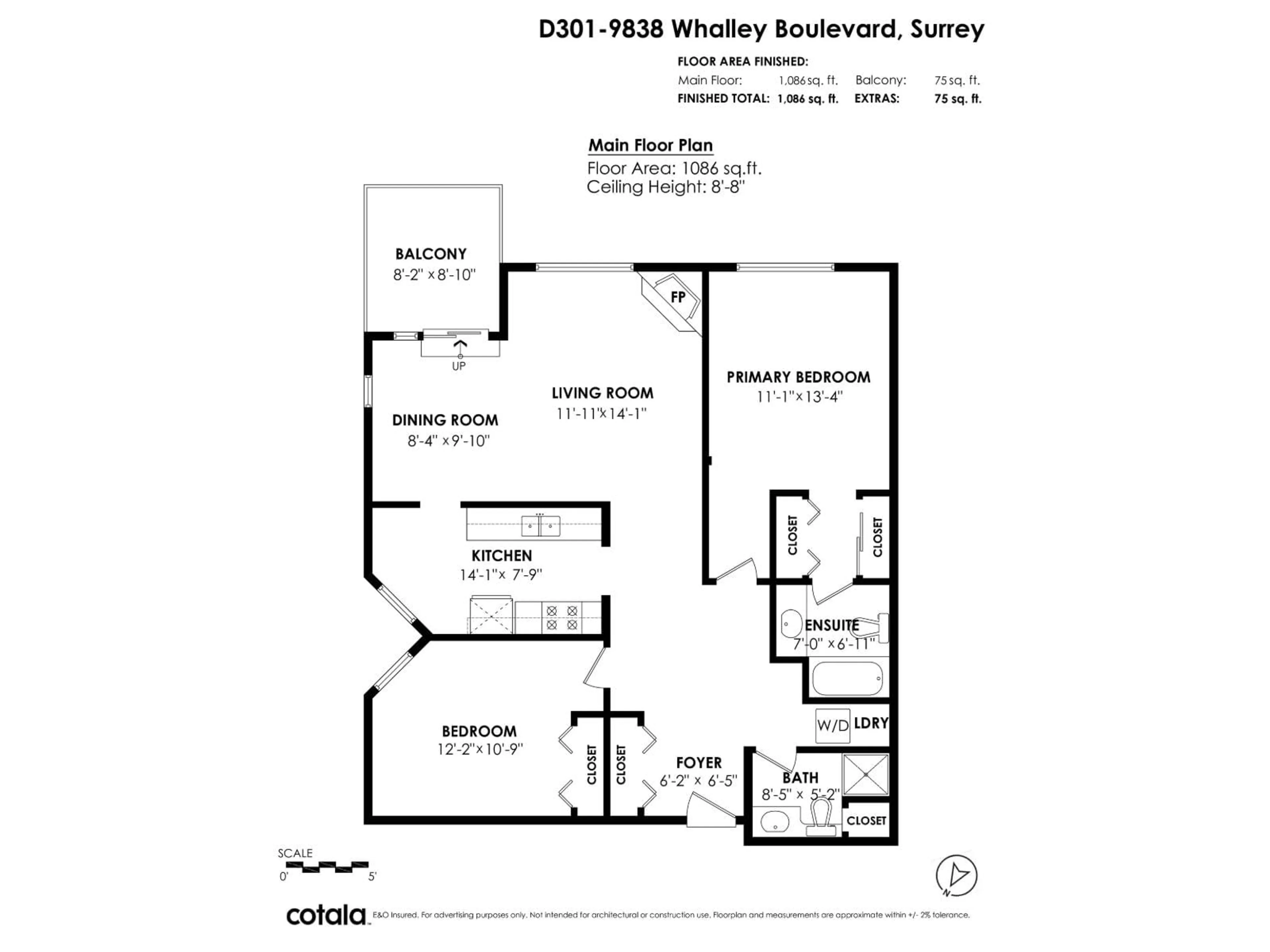 Floor plan for D301 - 9838 WHALLEY BOULEVARD, Surrey British Columbia V3T5S8