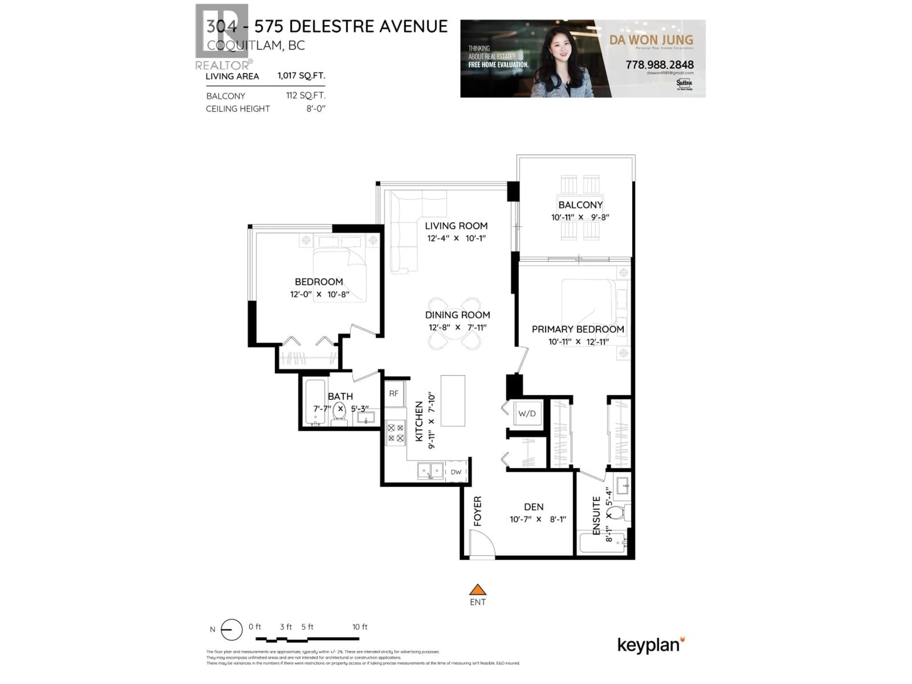 Floor plan for 304 - 575 DELESTRE AVENUE, Coquitlam British Columbia V3K0A6