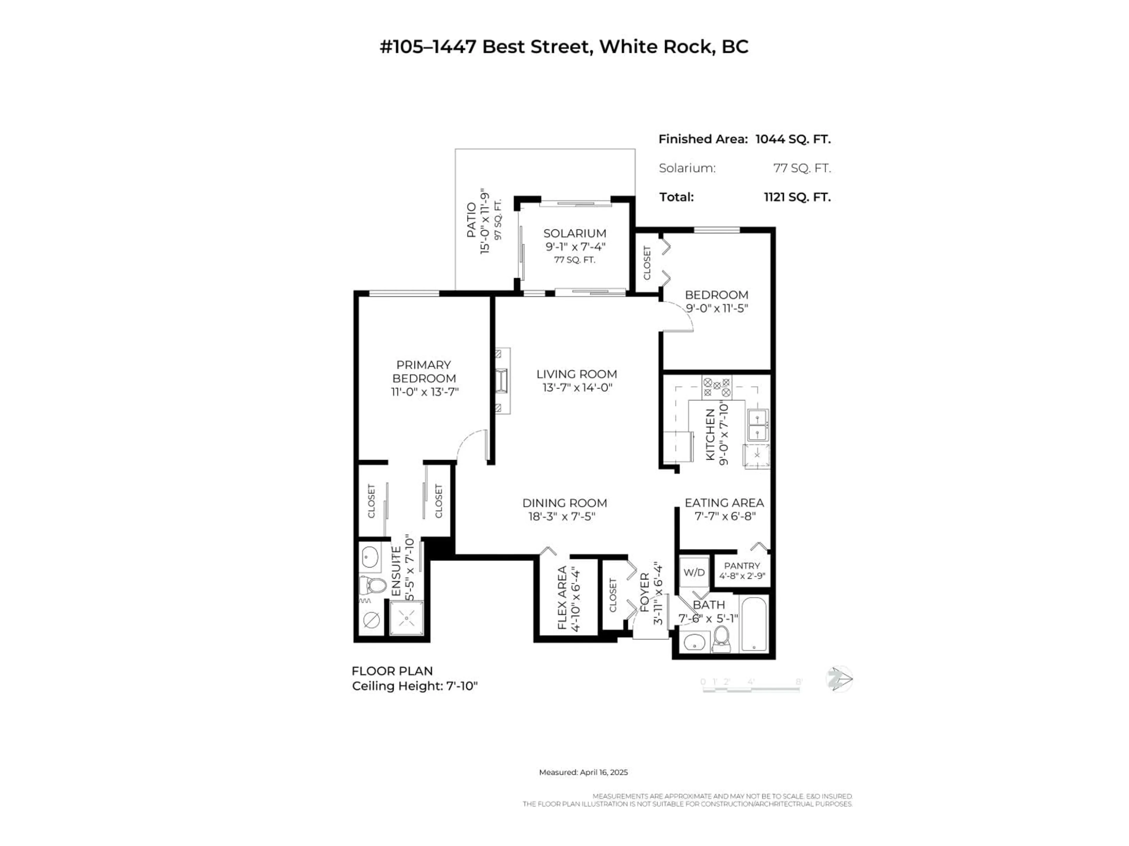 Floor plan for 105 - 1447 BEST STREET, White Rock British Columbia V4B4E5