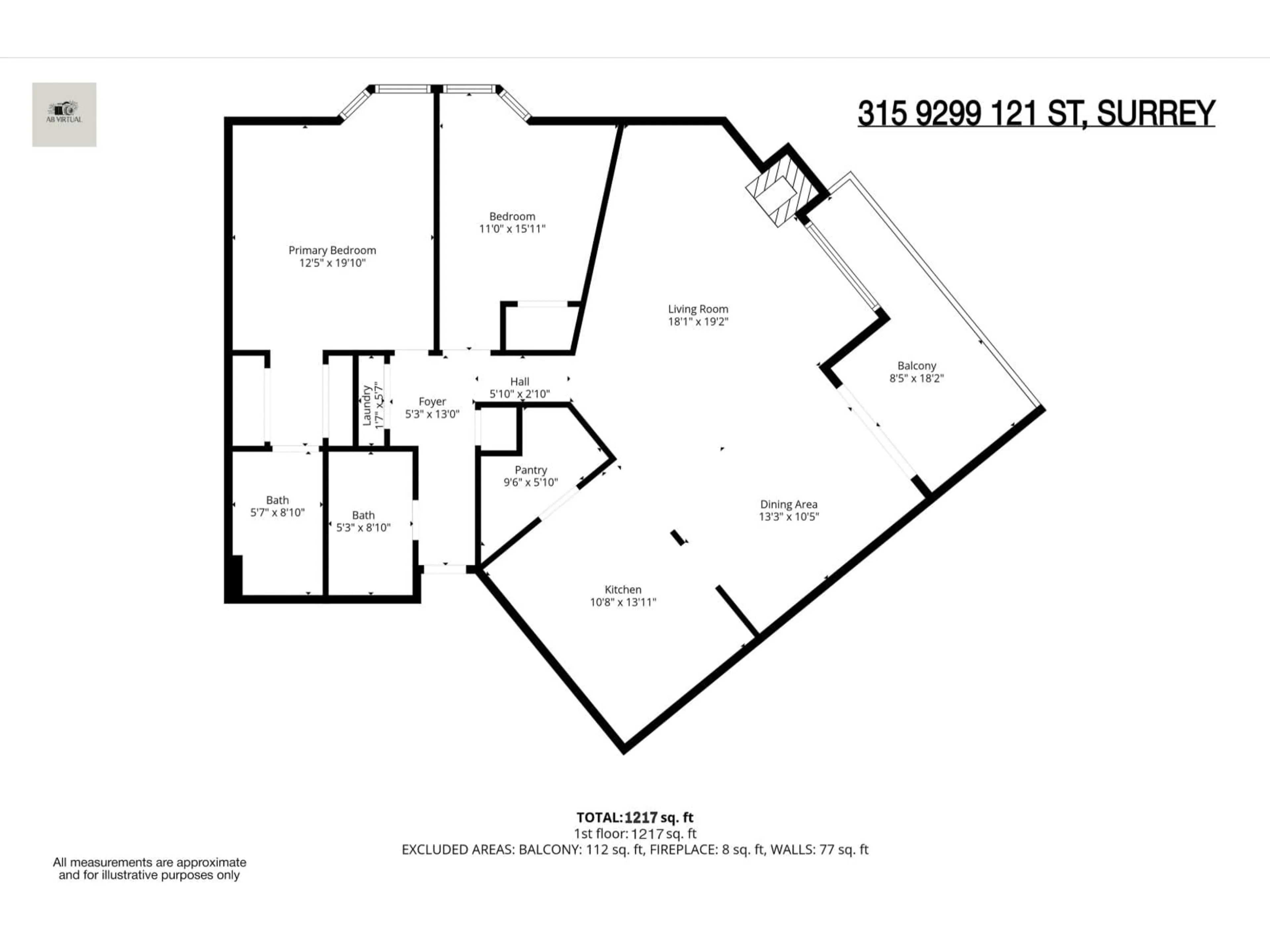 Floor plan for 315 - 9299 121 STREET, Surrey British Columbia V3V7X8