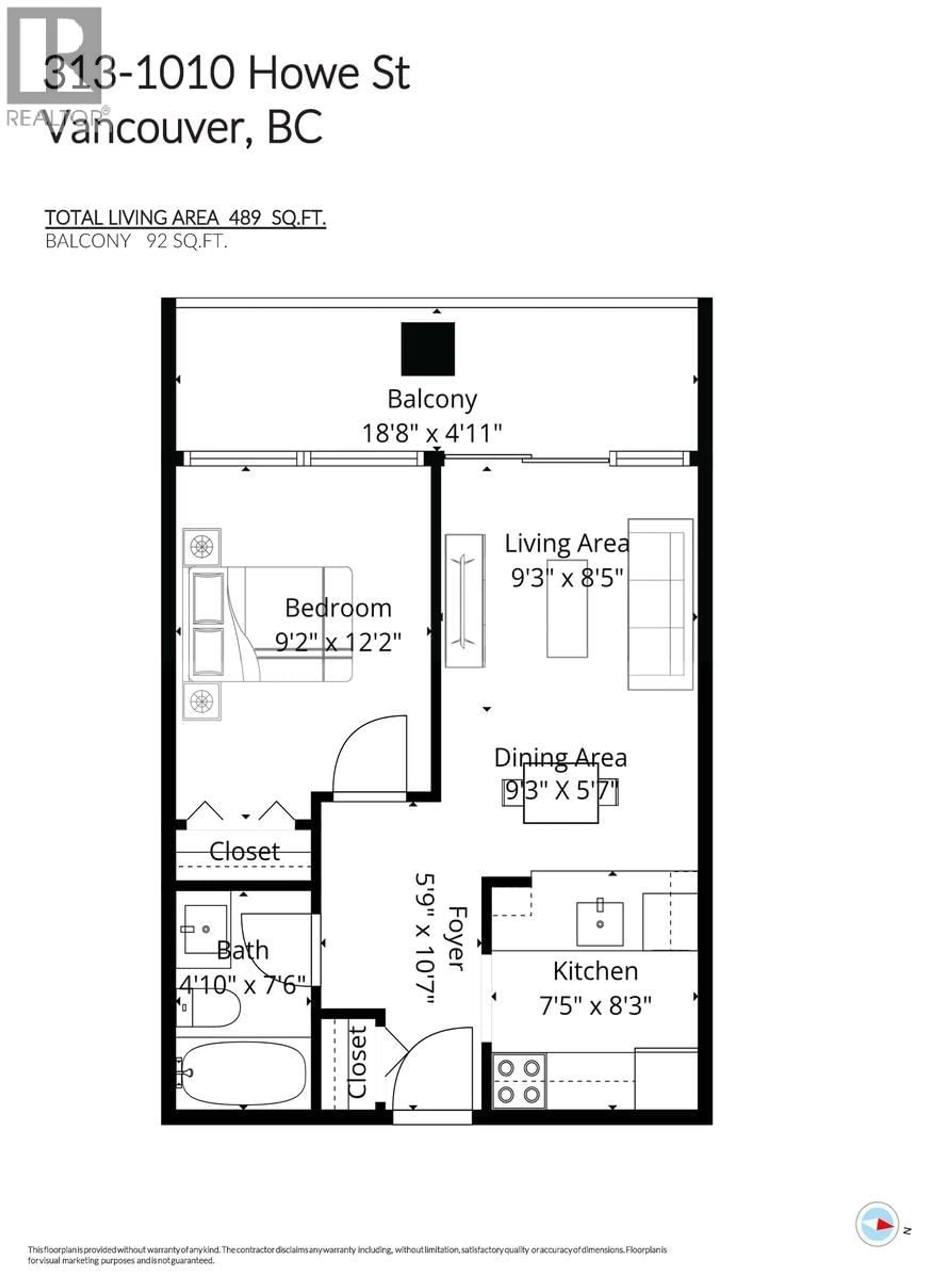 Floor plan for 313 - 1010 HOWE STREET, Vancouver British Columbia V6Z1P5