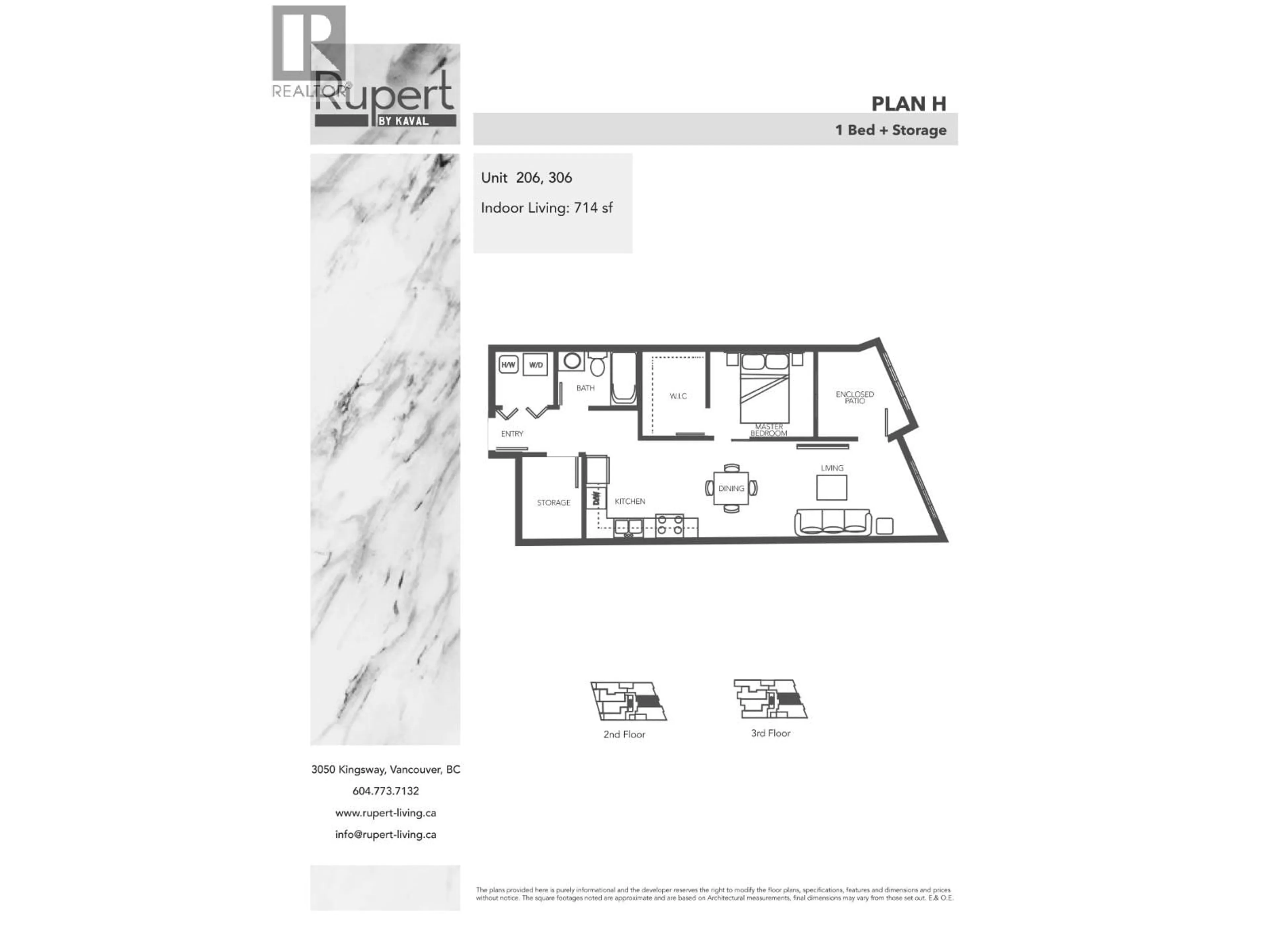 Floor plan for 206 - 3050 KINGSWAY, Vancouver British Columbia V5R5J7