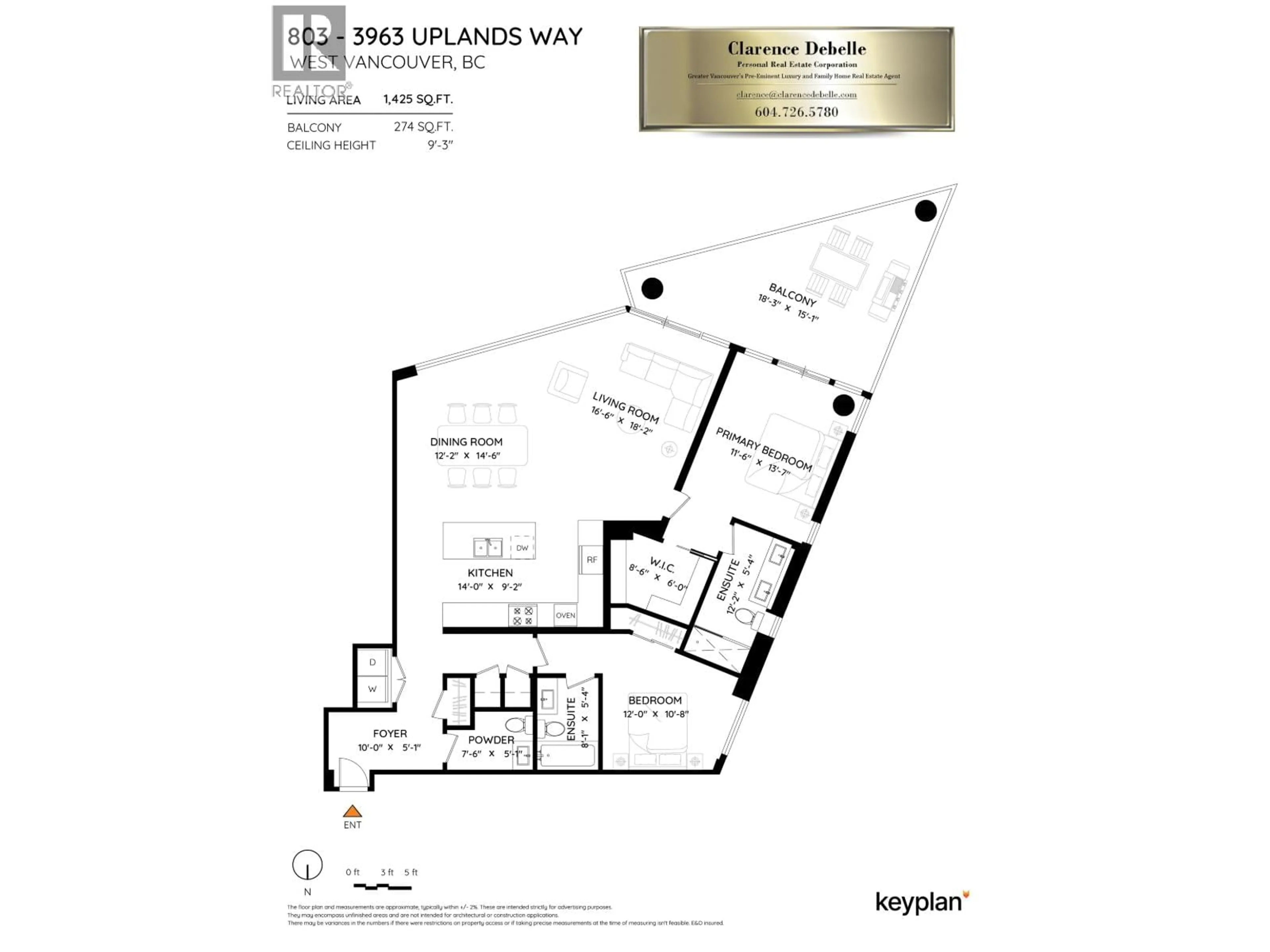Floor plan for 803 - 3963 UPLANDS WAY, West Vancouver British Columbia V7S0B6