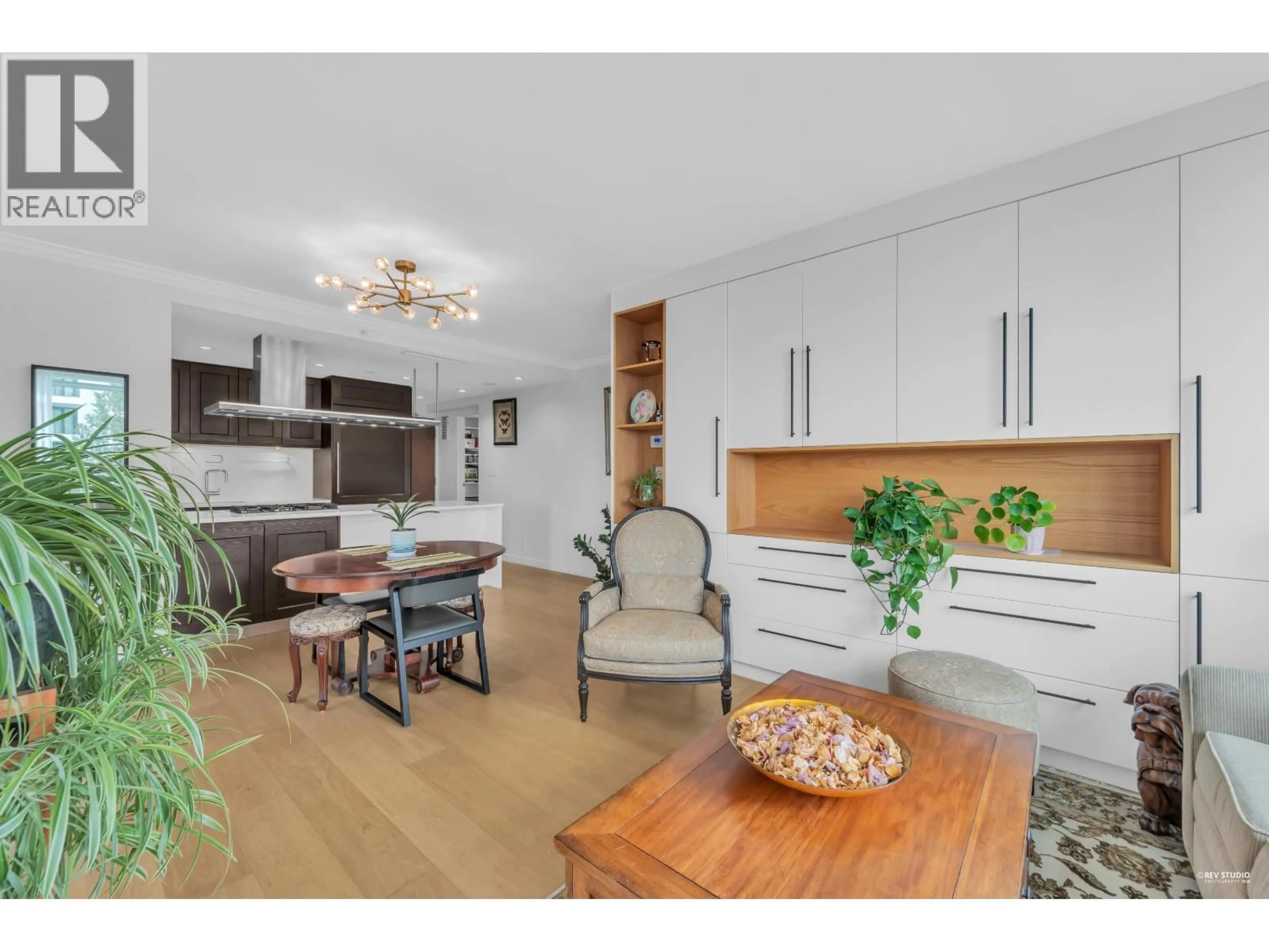 Open concept kitchen, wood/laminate floor for 709 - 3355 BINNING ROAD, Vancouver British Columbia V6S0J1