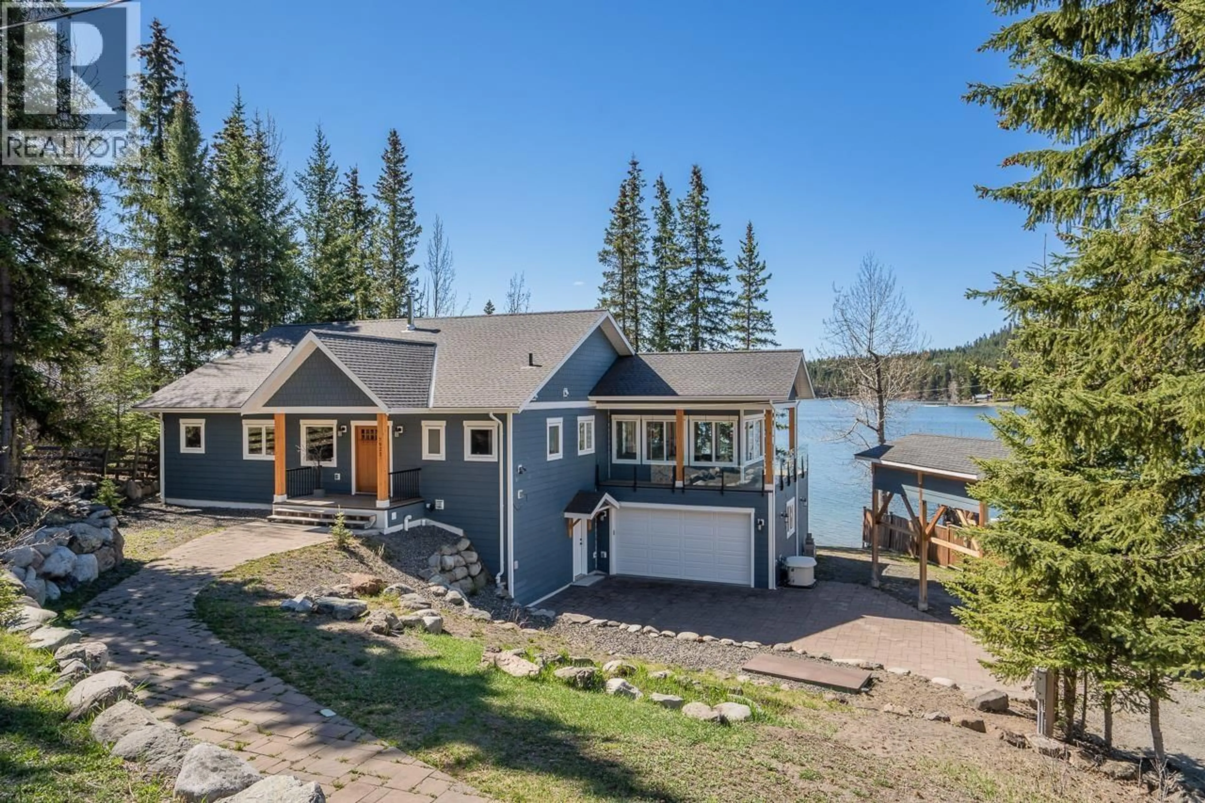 A pic from outside/outdoor area/front of a property/back of a property/a pic from drone, water/lake/river/ocean view for 7922 DEAN ROAD, Bridge Lake British Columbia V0K1X2