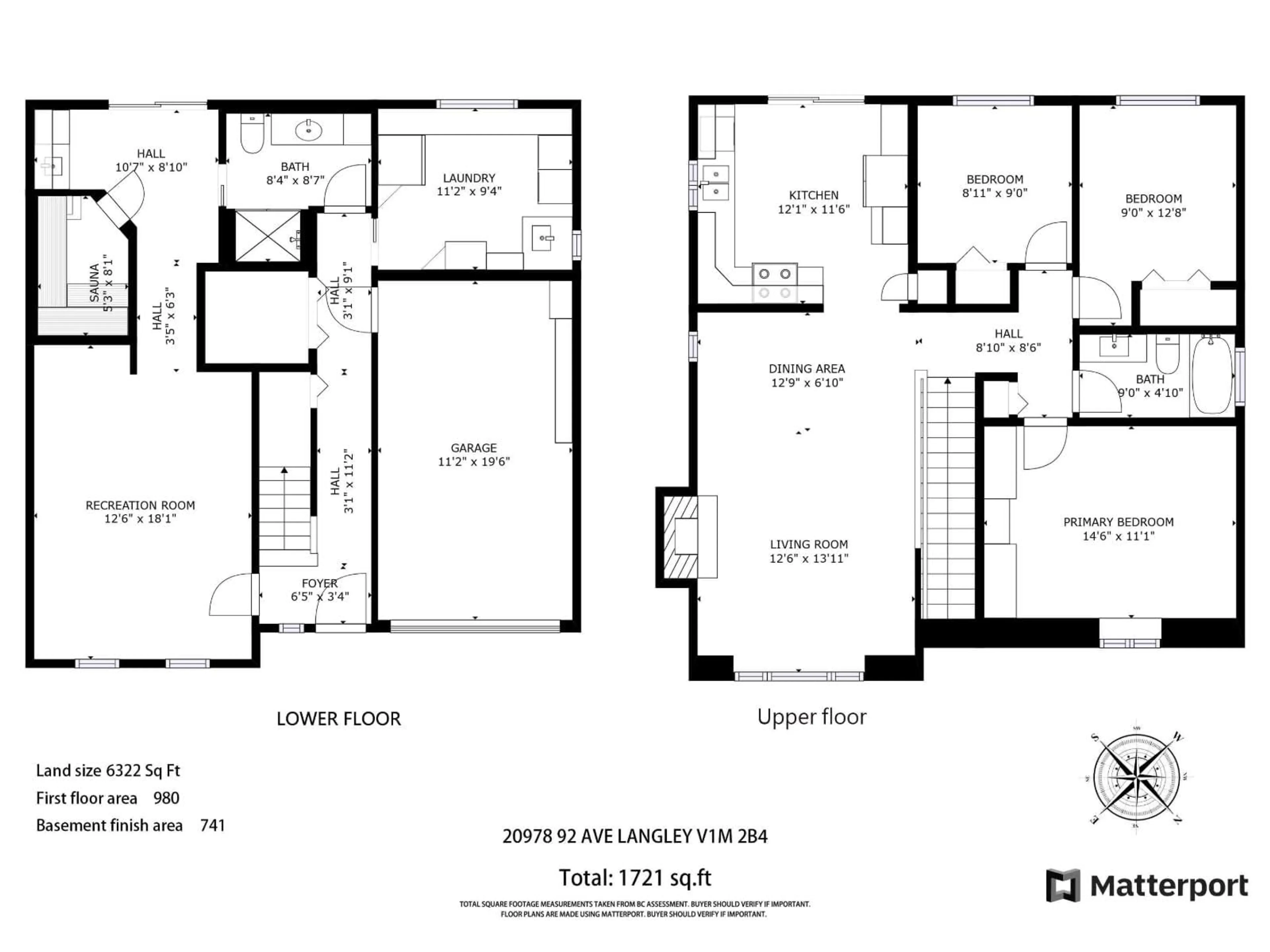 Floor plan for 20978 92 AVENUE, Langley British Columbia V1M2B4