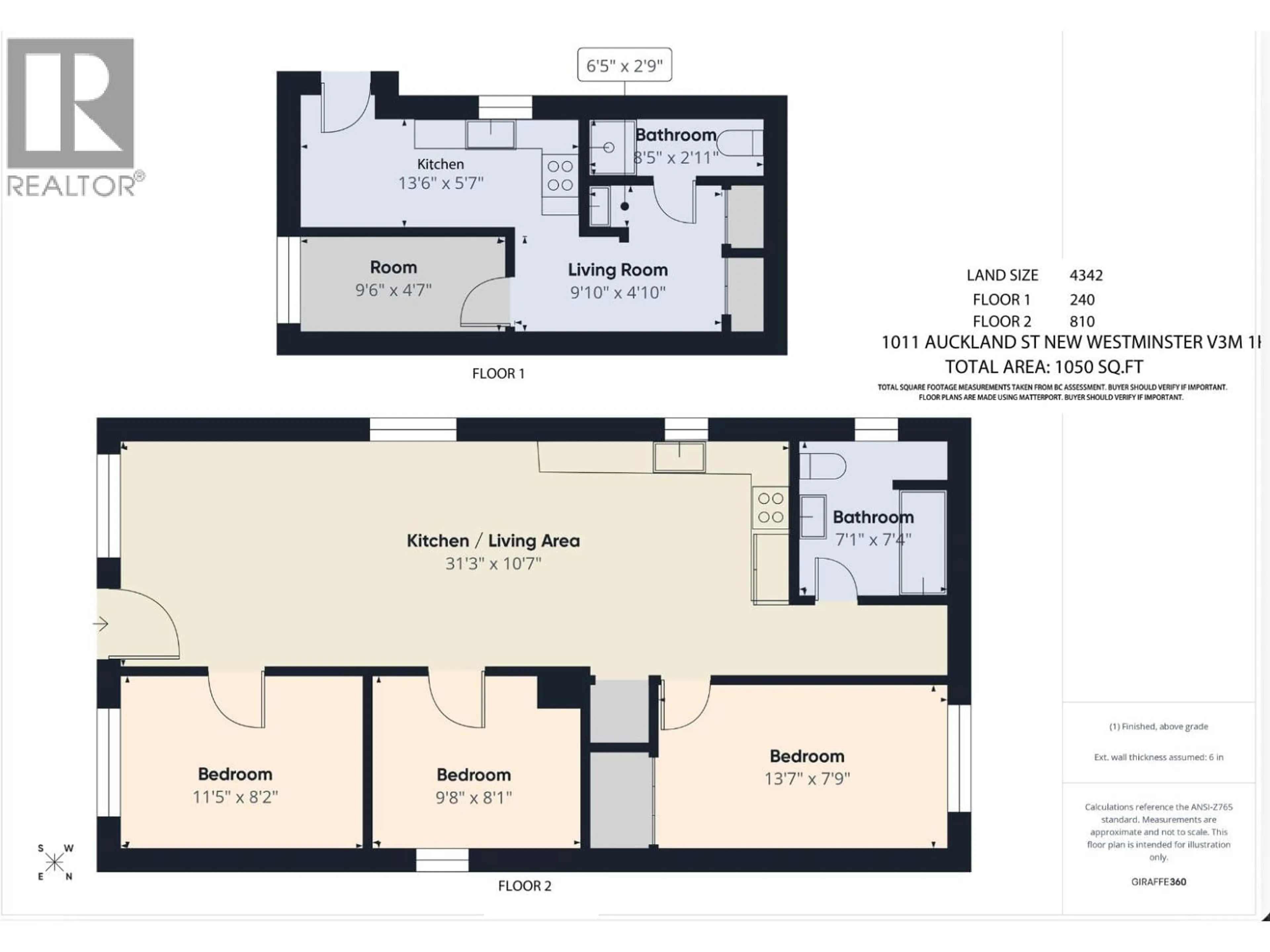 Floor plan for 1011 AUCKLAND STREET, New Westminster British Columbia V3M1K9
