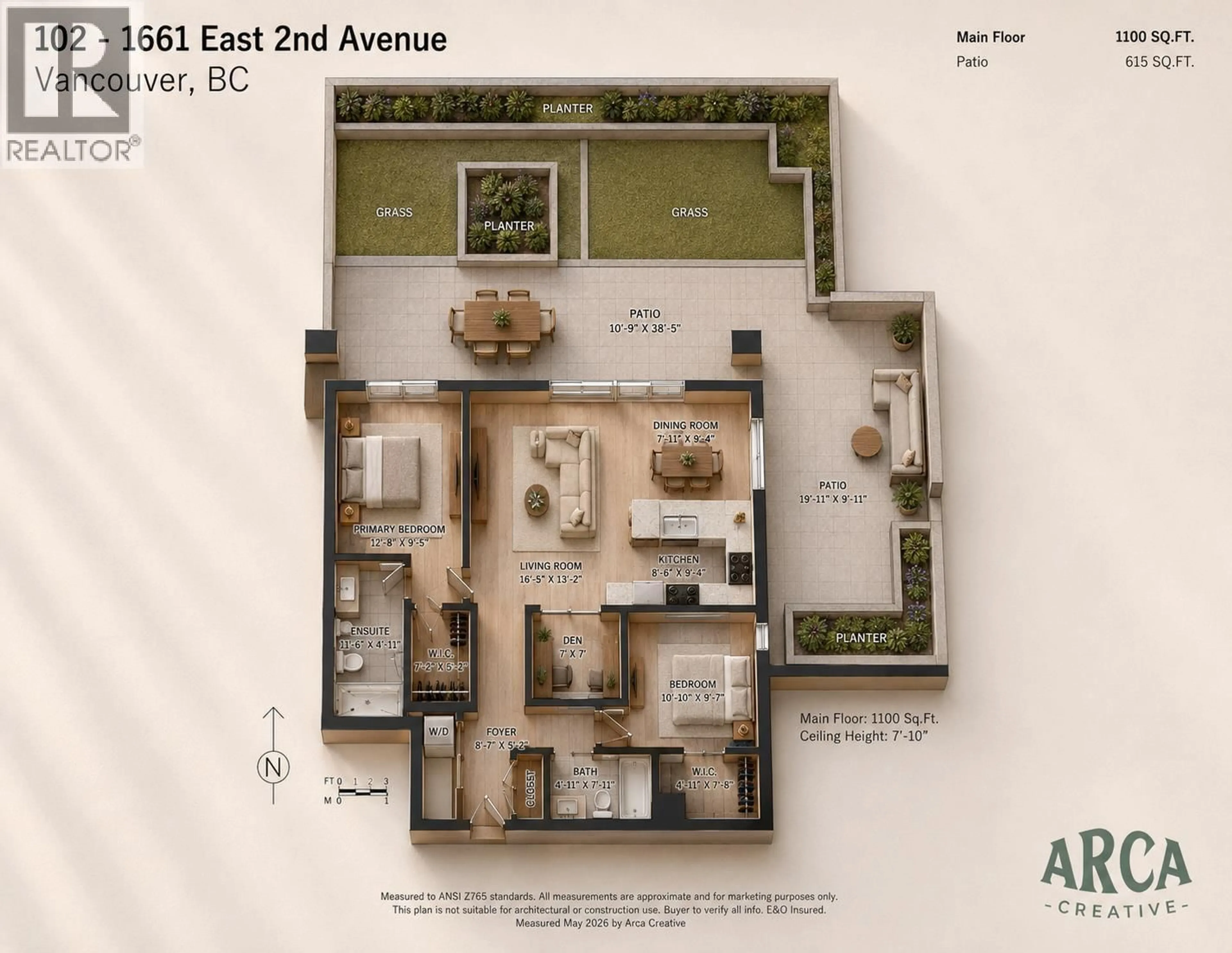 Floor plan for 102 - 1661 2ND AVENUE, Vancouver British Columbia V5N1E1