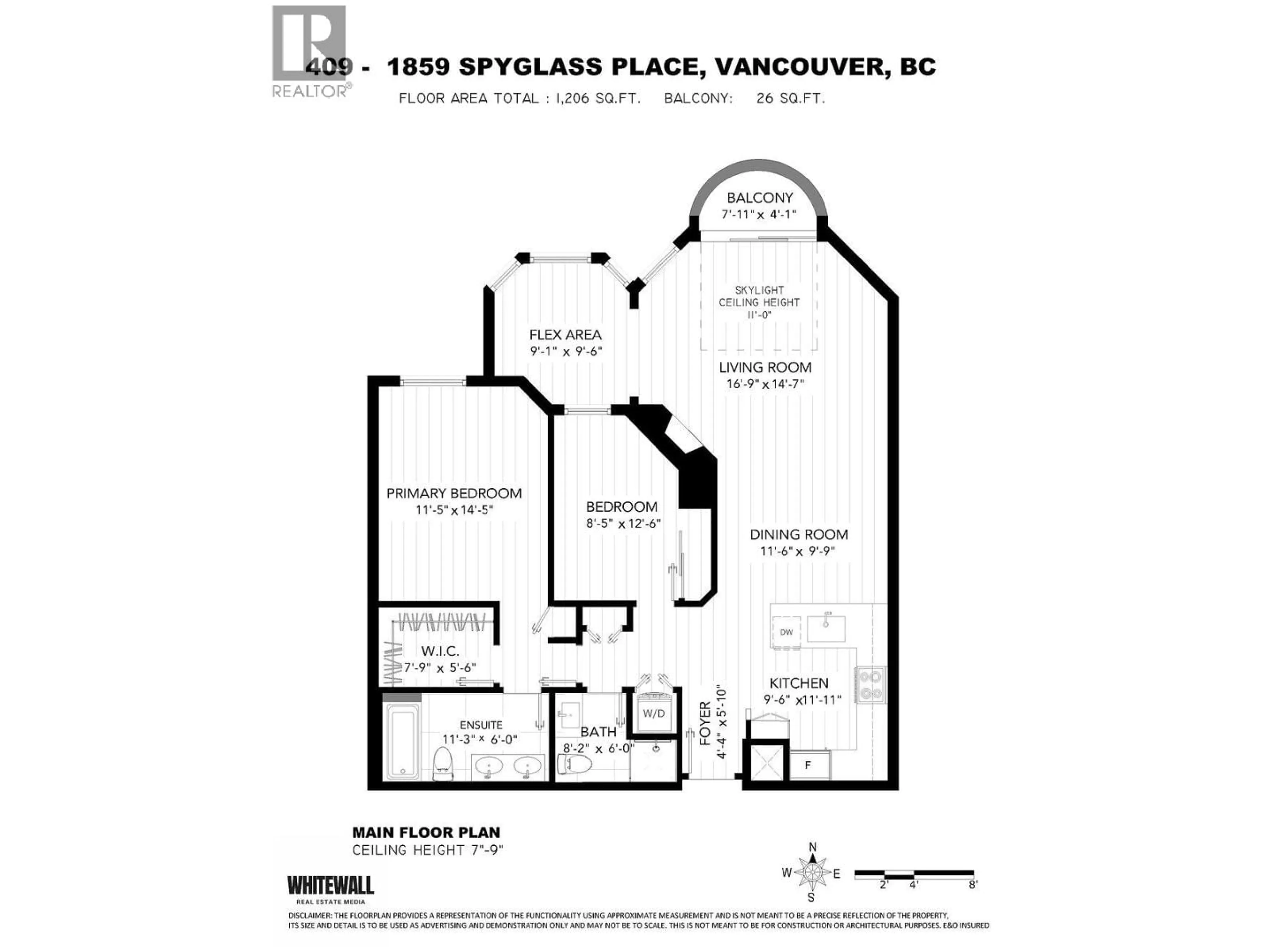 Floor plan for PH 409 - 1859 SPYGLASS PLACE, Vancouver British Columbia V5Z4K6