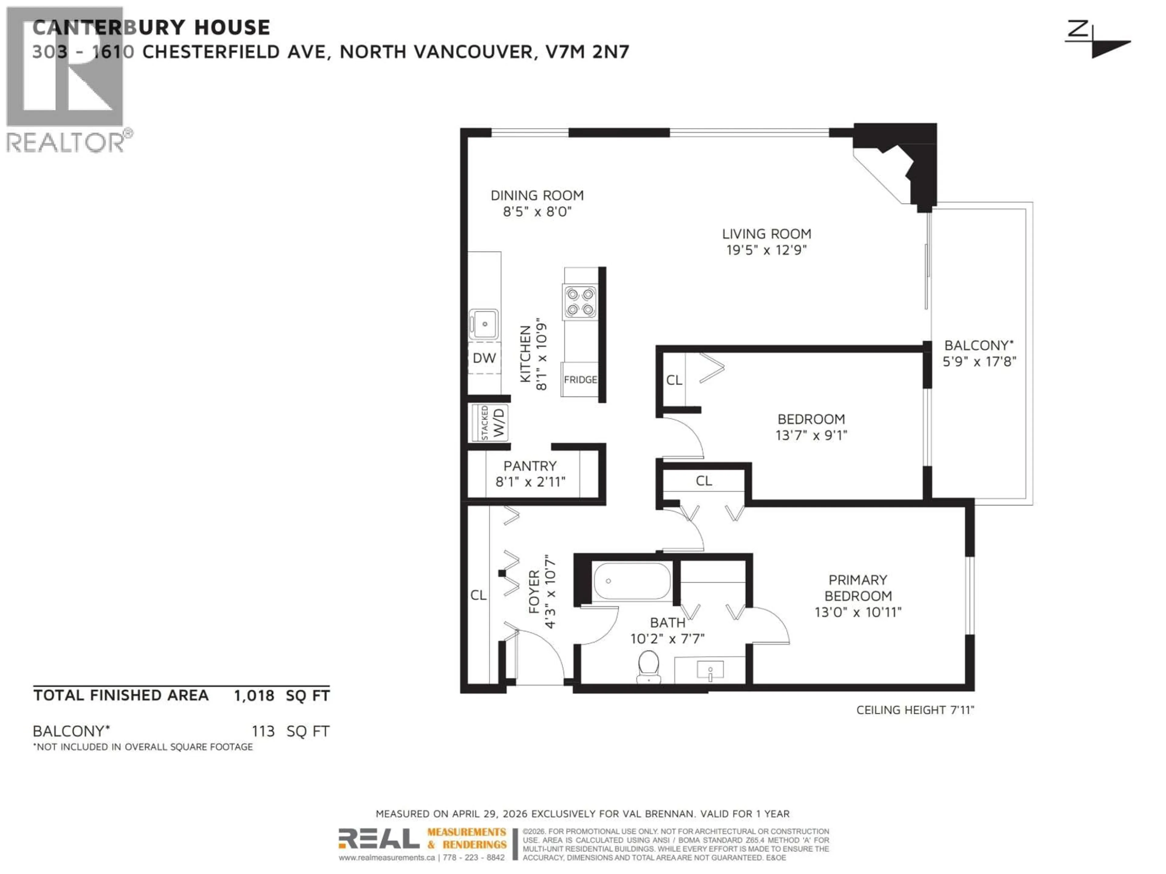 Floor plan for 303 - 1610 CHESTERFIELD AVENUE, North Vancouver British Columbia V7M2N7