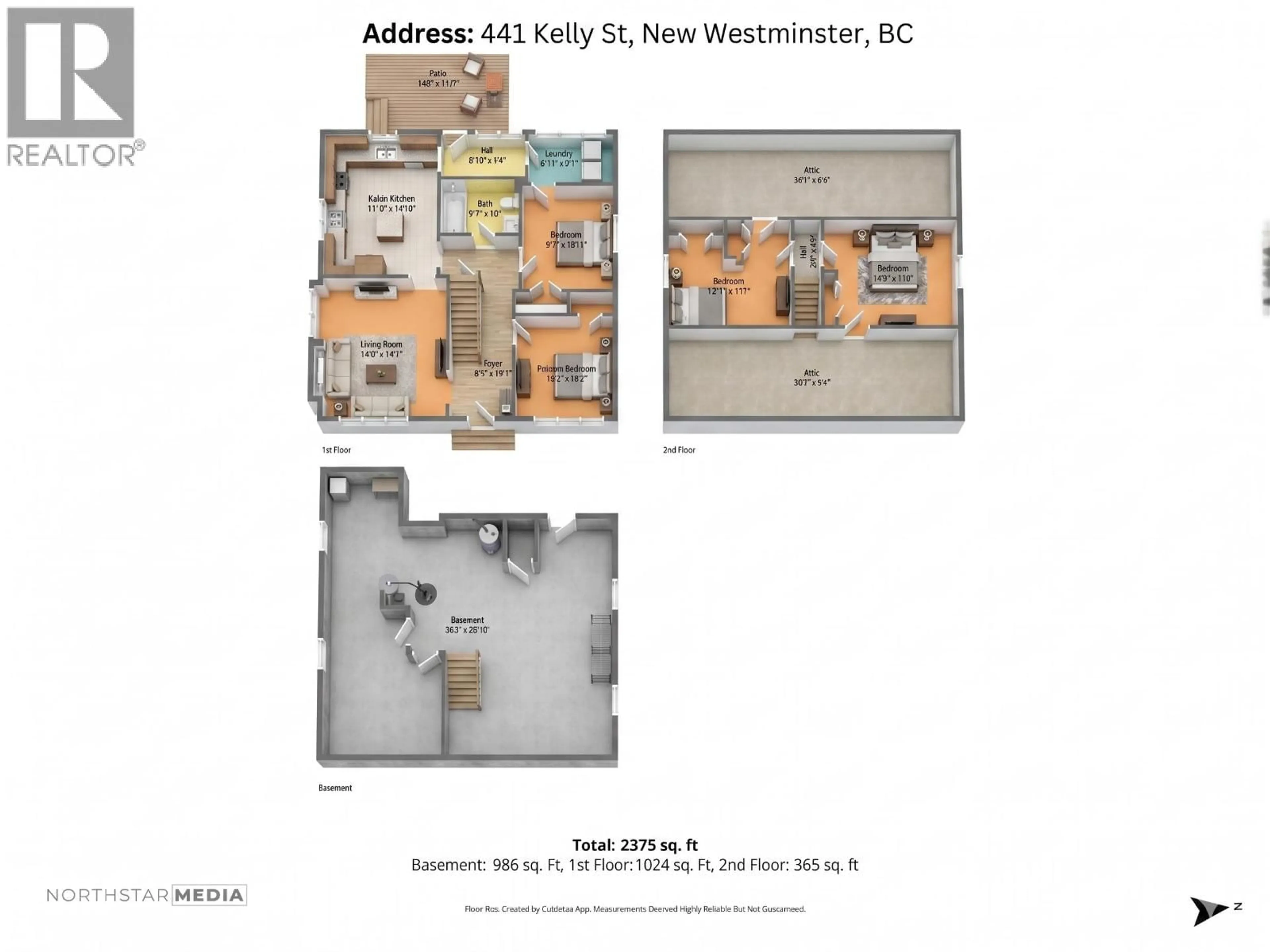 Floor plan for 441 KELLY STREET, New Westminster British Columbia V3L3T8