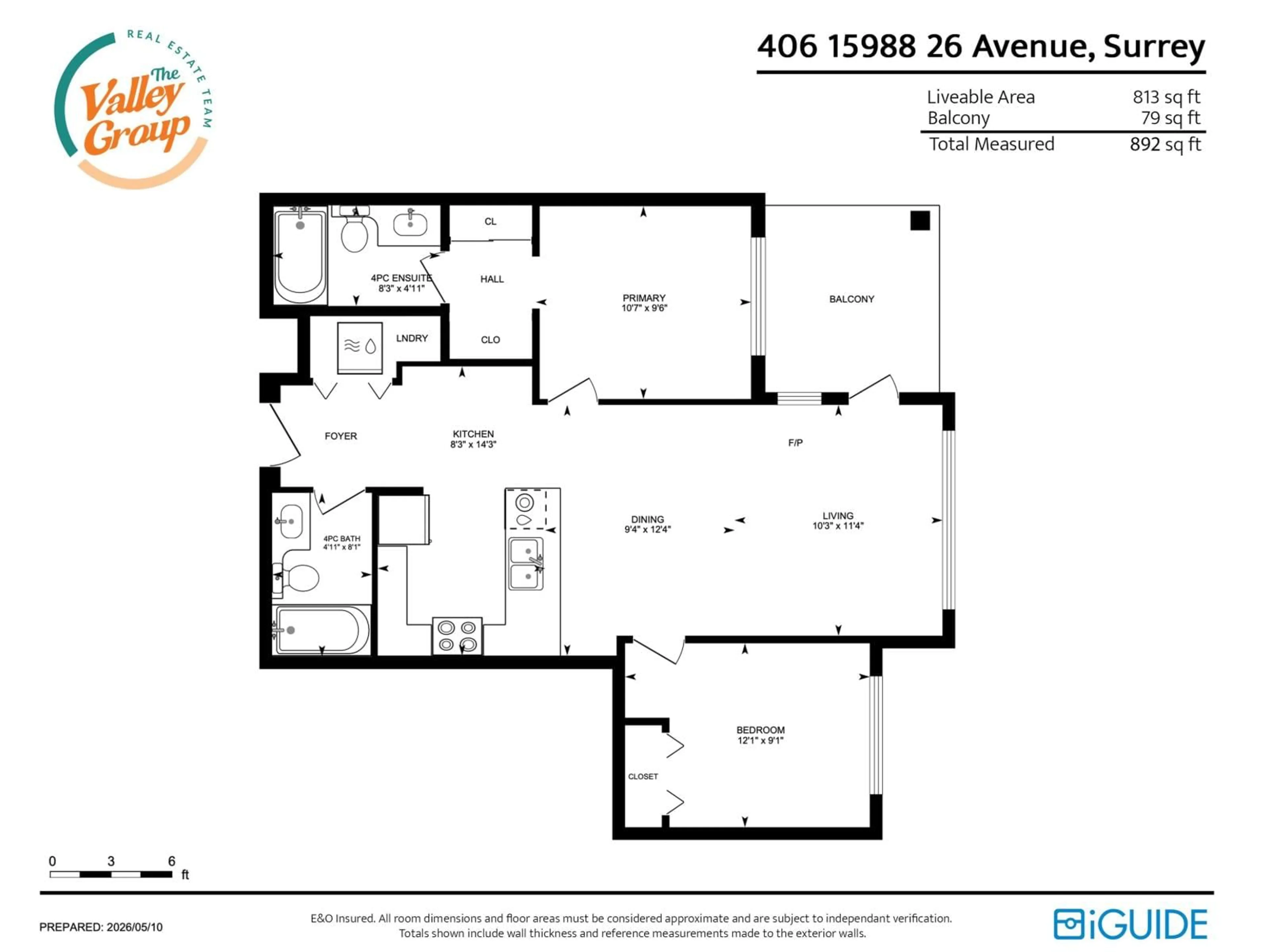 Floor plan for 406 - 15988 26 AVENUE, Surrey British Columbia V3Z5K3