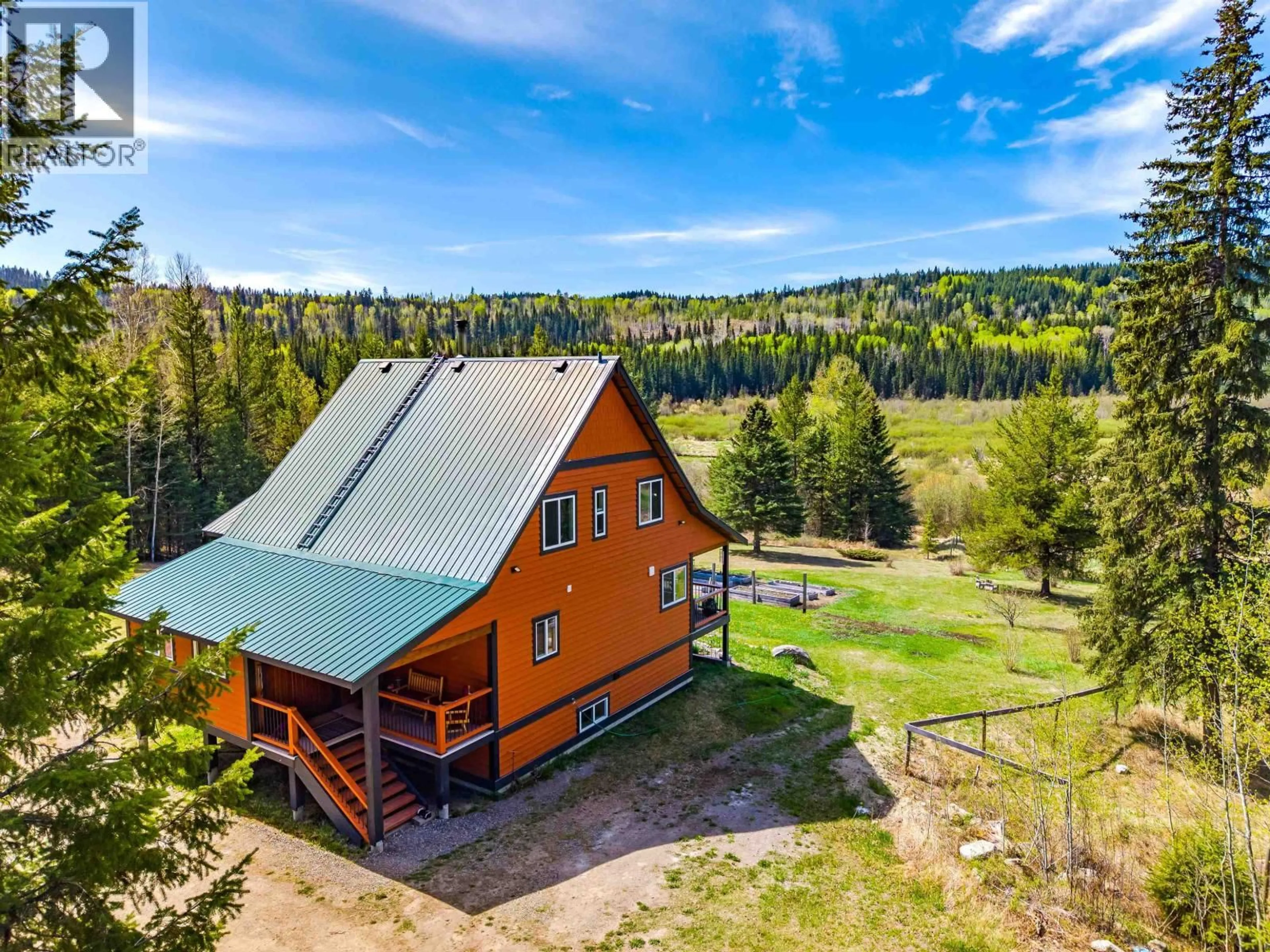 A pic from outside/outdoor area/front of a property/back of a property/a pic from drone, mountain view for 3382 BRADLEY CREEK ROAD, Forest Grove British Columbia V0K1M0