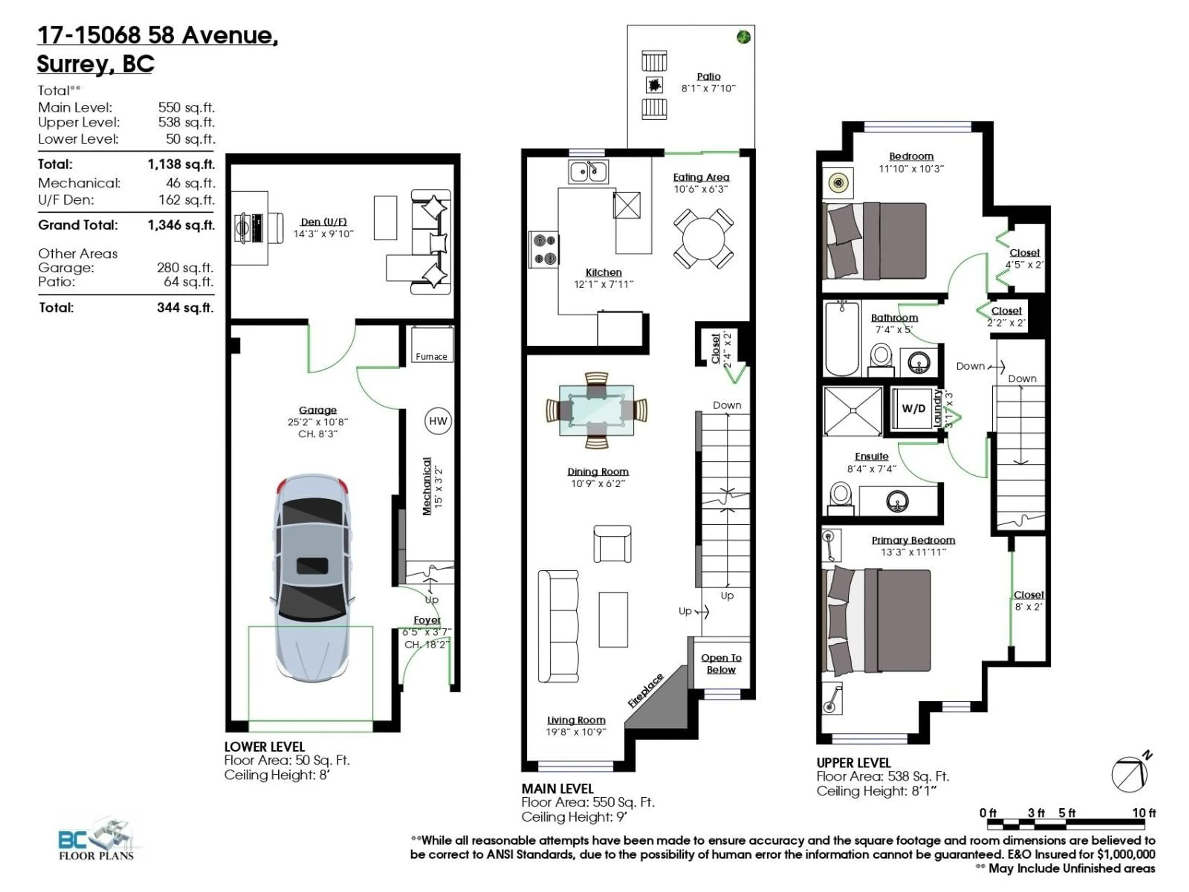 Floor plan for 17 - 15068 58 AVENUE, Surrey British Columbia V3S9J9