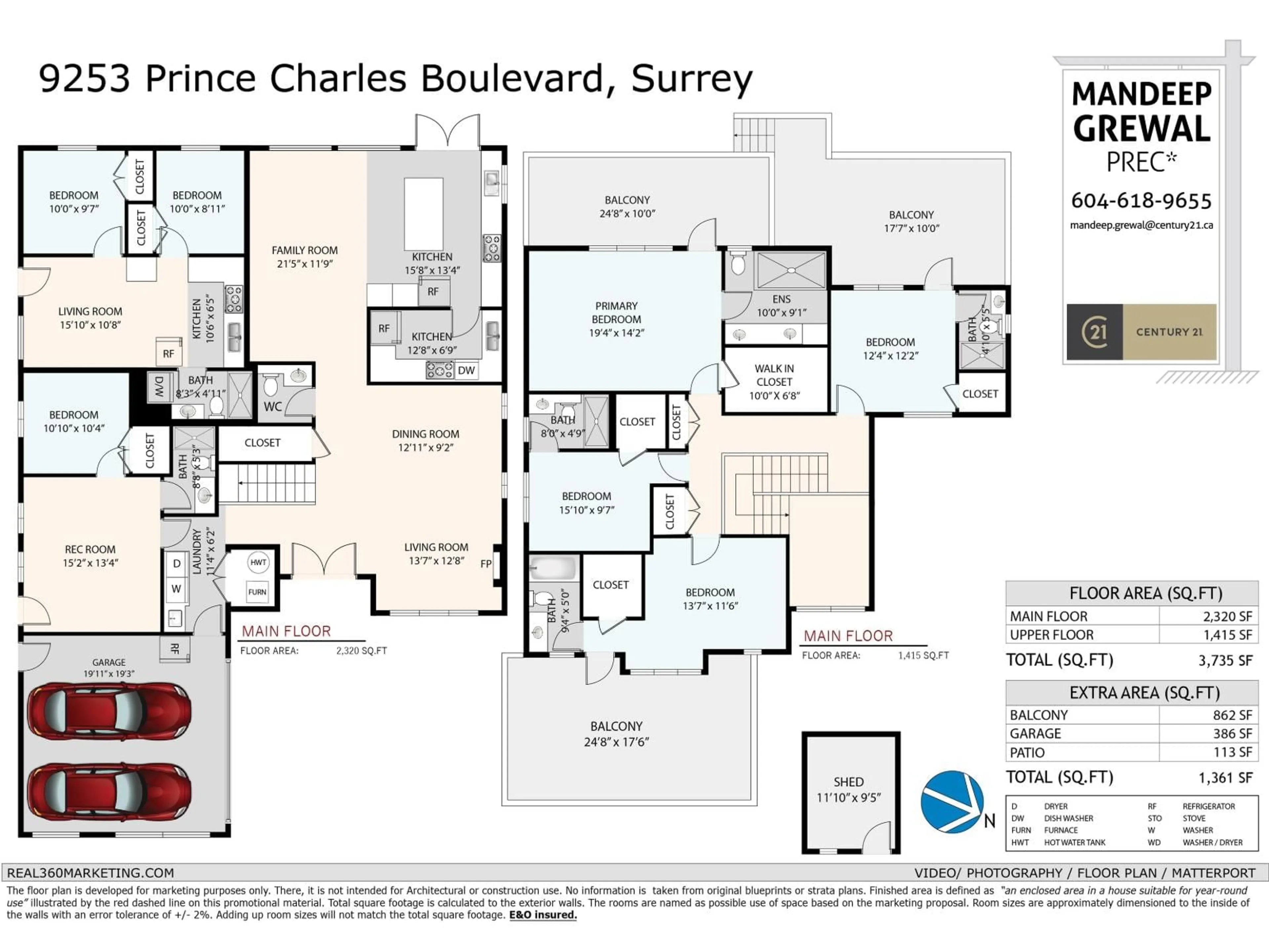 Floor plan for 9253 PRINCE CHARLES BOULEVARD, Surrey British Columbia V3V1S4
