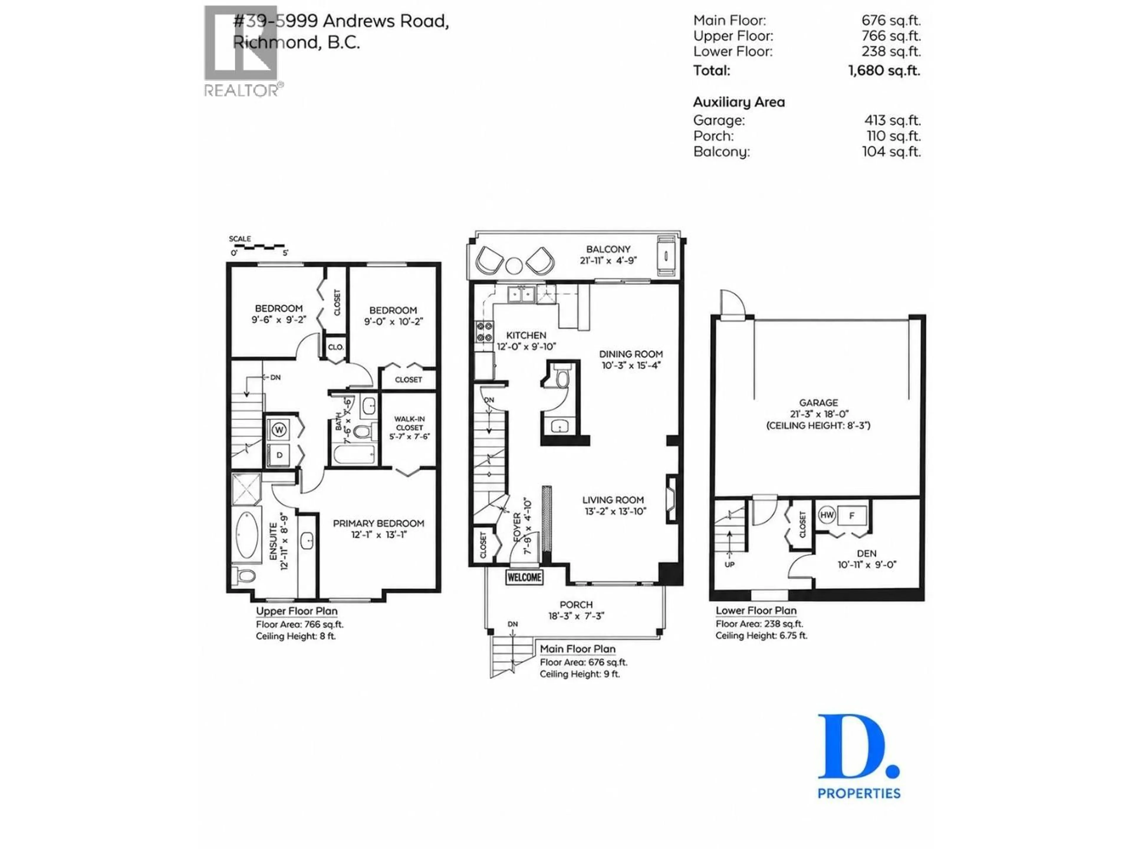 Floor plan for 39 - 5999 ANDREWS ROAD, Richmond British Columbia V7E6V1