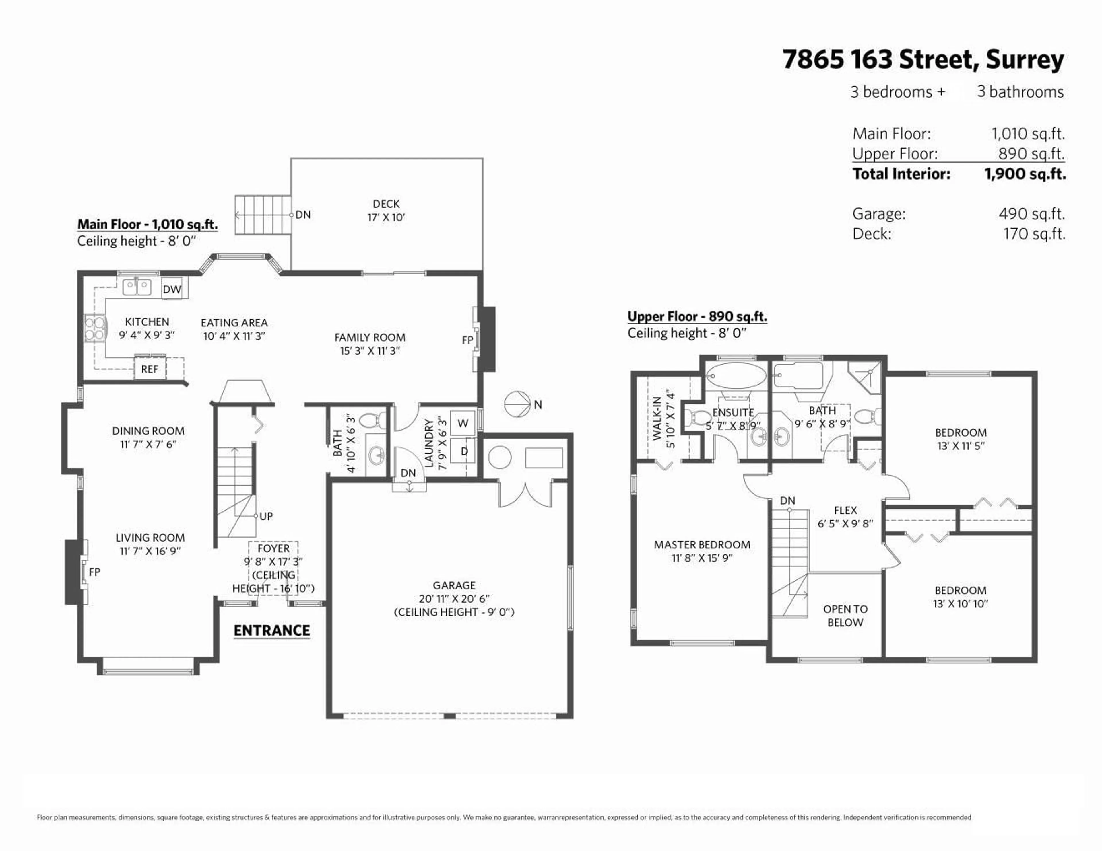 Floor plan for 7865 163 STREET, Surrey British Columbia V4N0M8