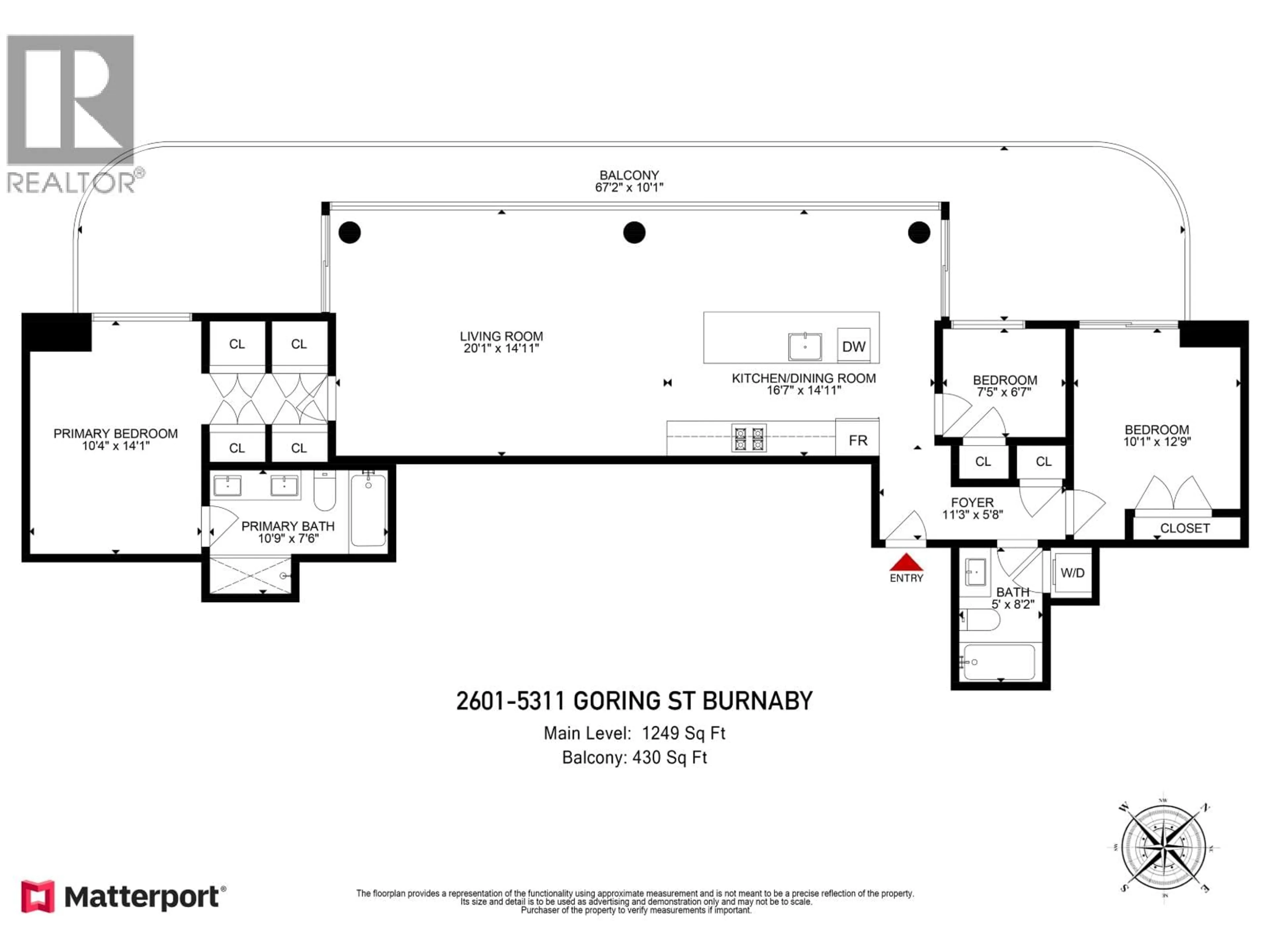 Floor plan for 2601 - 5311 GORING STREET, Burnaby British Columbia V5B0B5