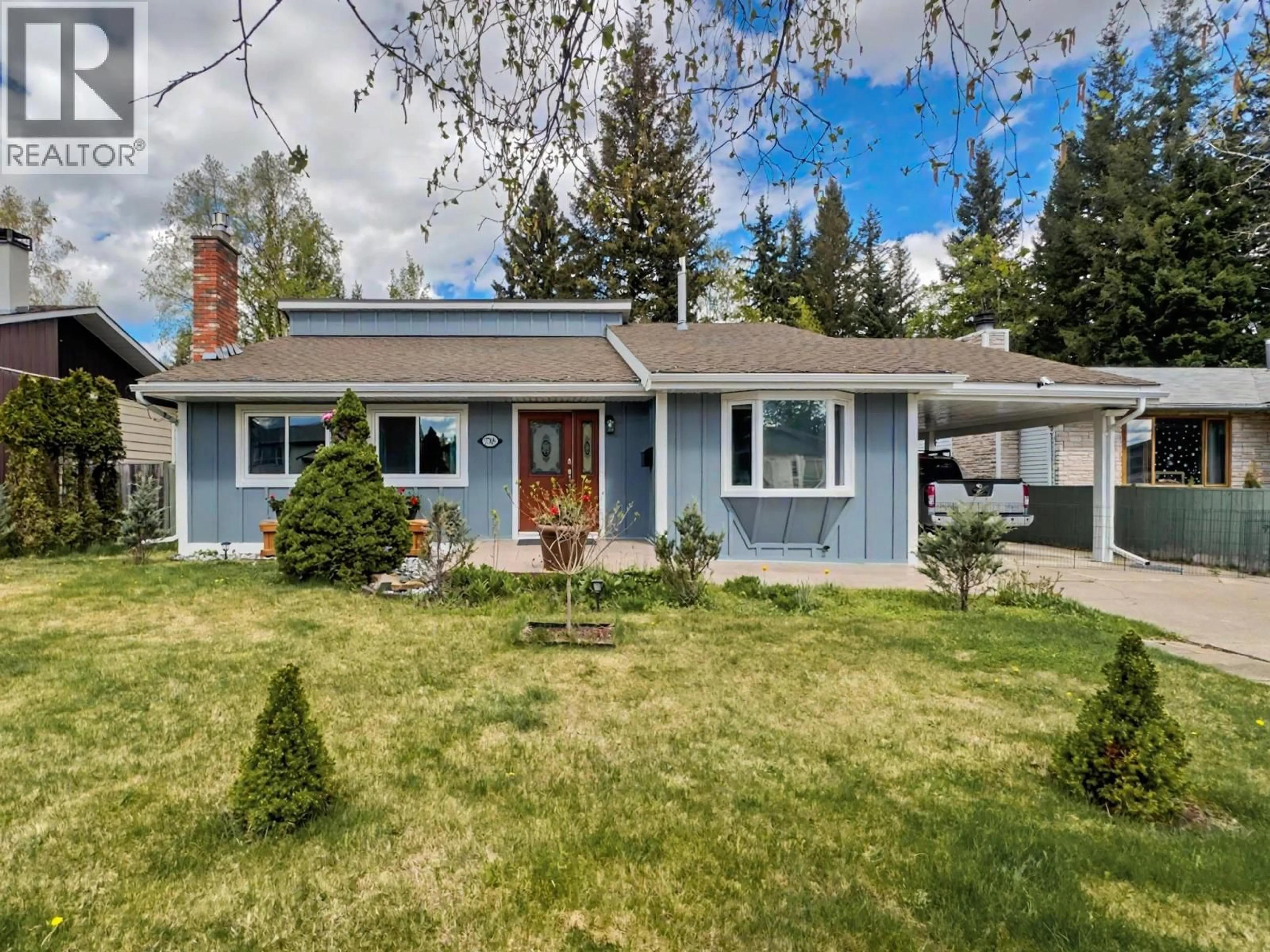Home with vinyl exterior material, street for 7746 LEMOYNE PLACE, Prince George British Columbia V2N3N1