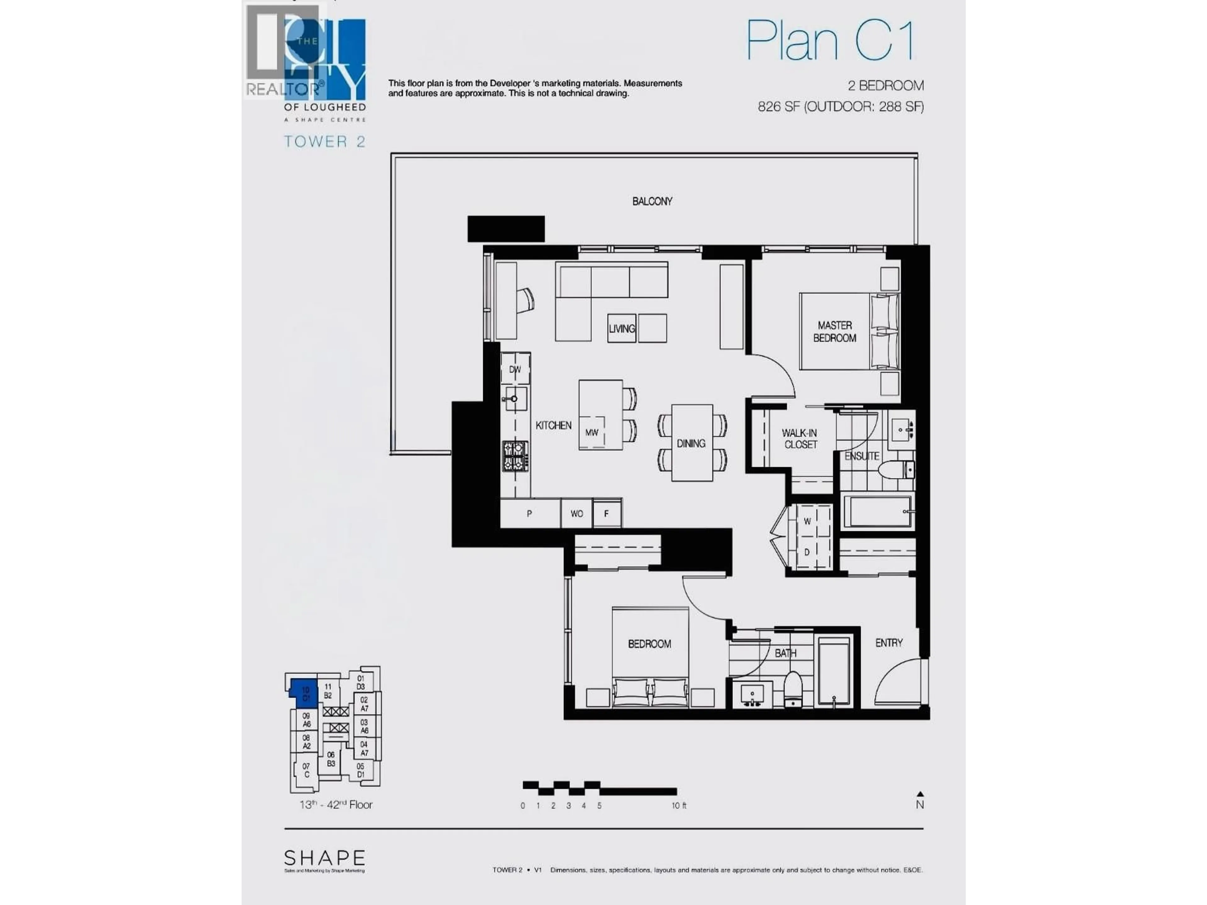Floor plan for 2510 - 3833 EVERGREEN PLACE, Burnaby British Columbia V3J0M2