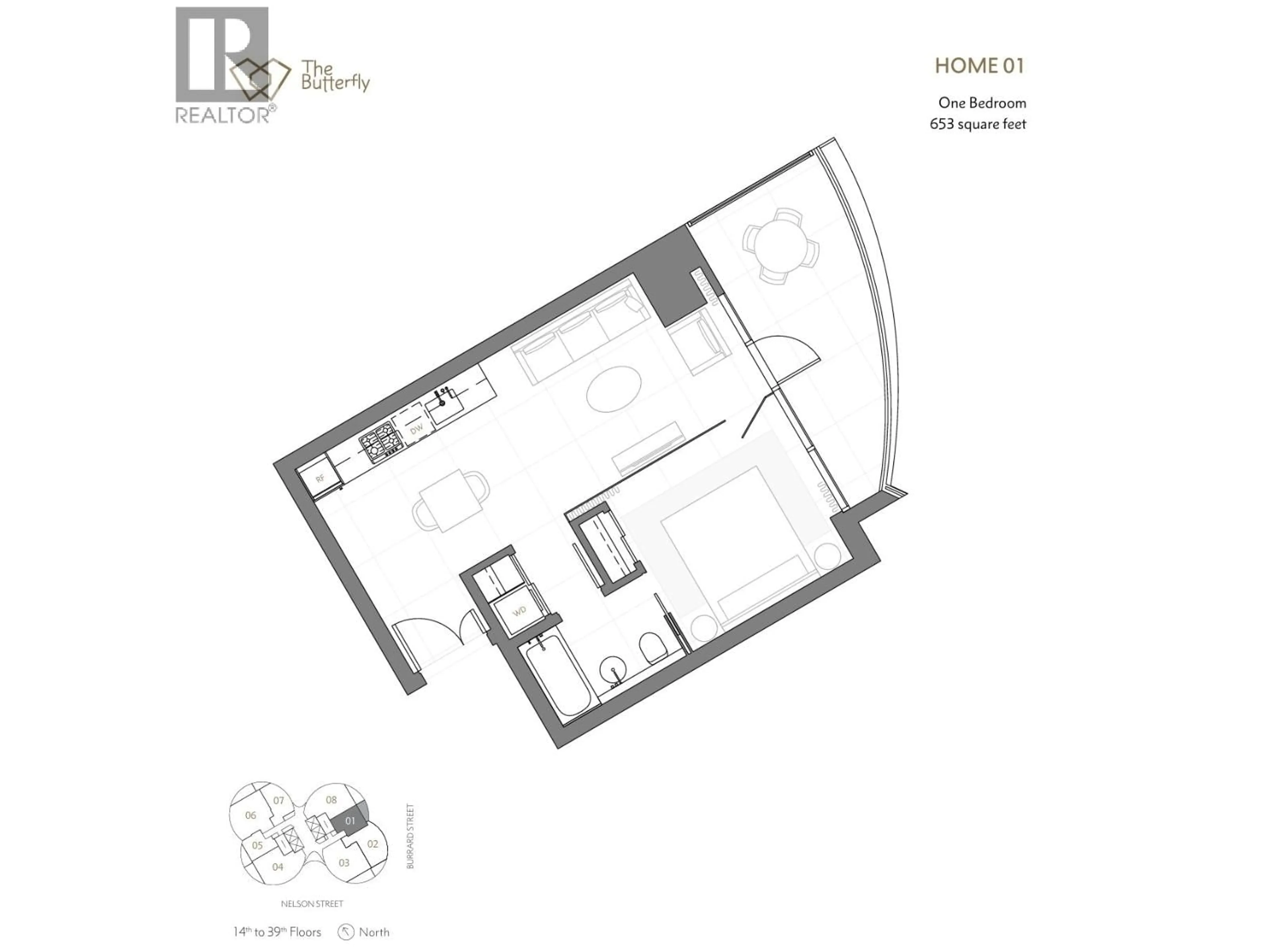Floor plan for 2601 - 1033 NELSON STREET, Vancouver British Columbia V6E0E5