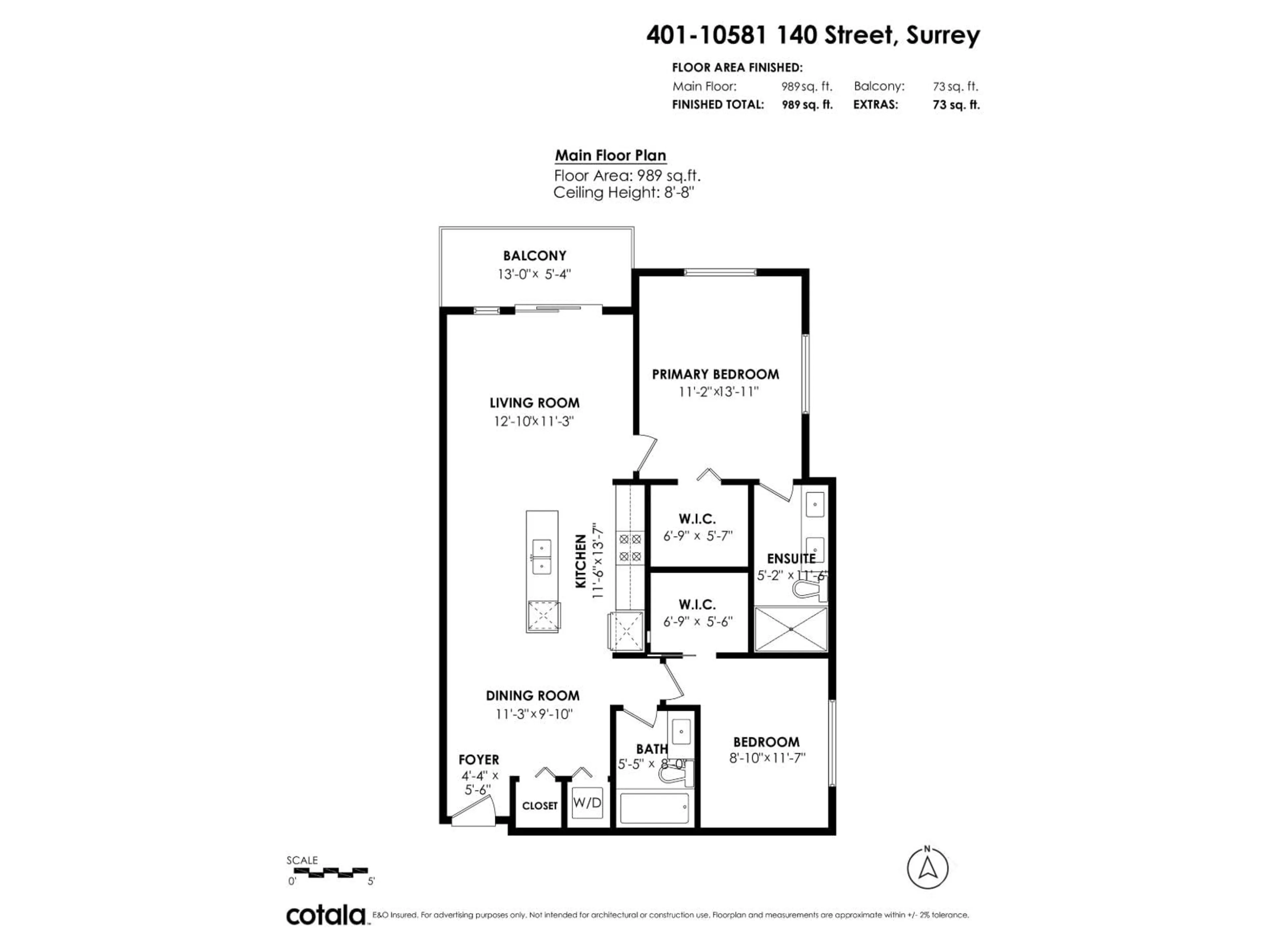 Floor plan for 401 - 10581 140 STREET, Surrey British Columbia V3T0M7
